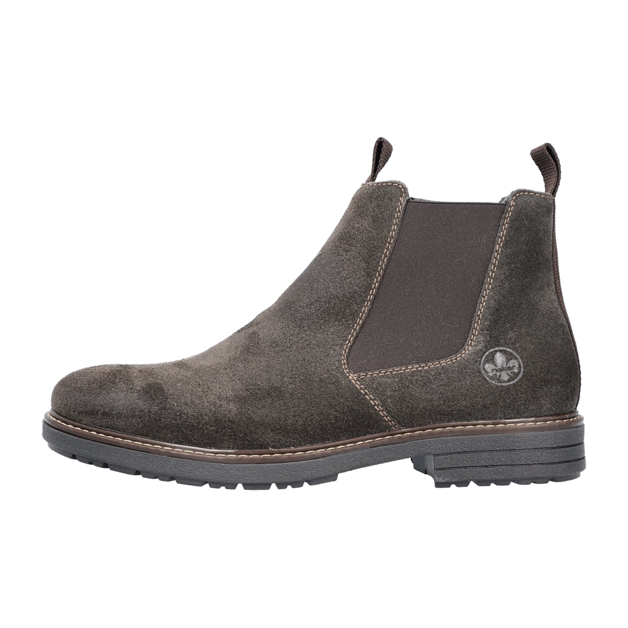 Rieker Men's Brown Chelsea Boots with Zipper and Elastic Insert Comfortable Design