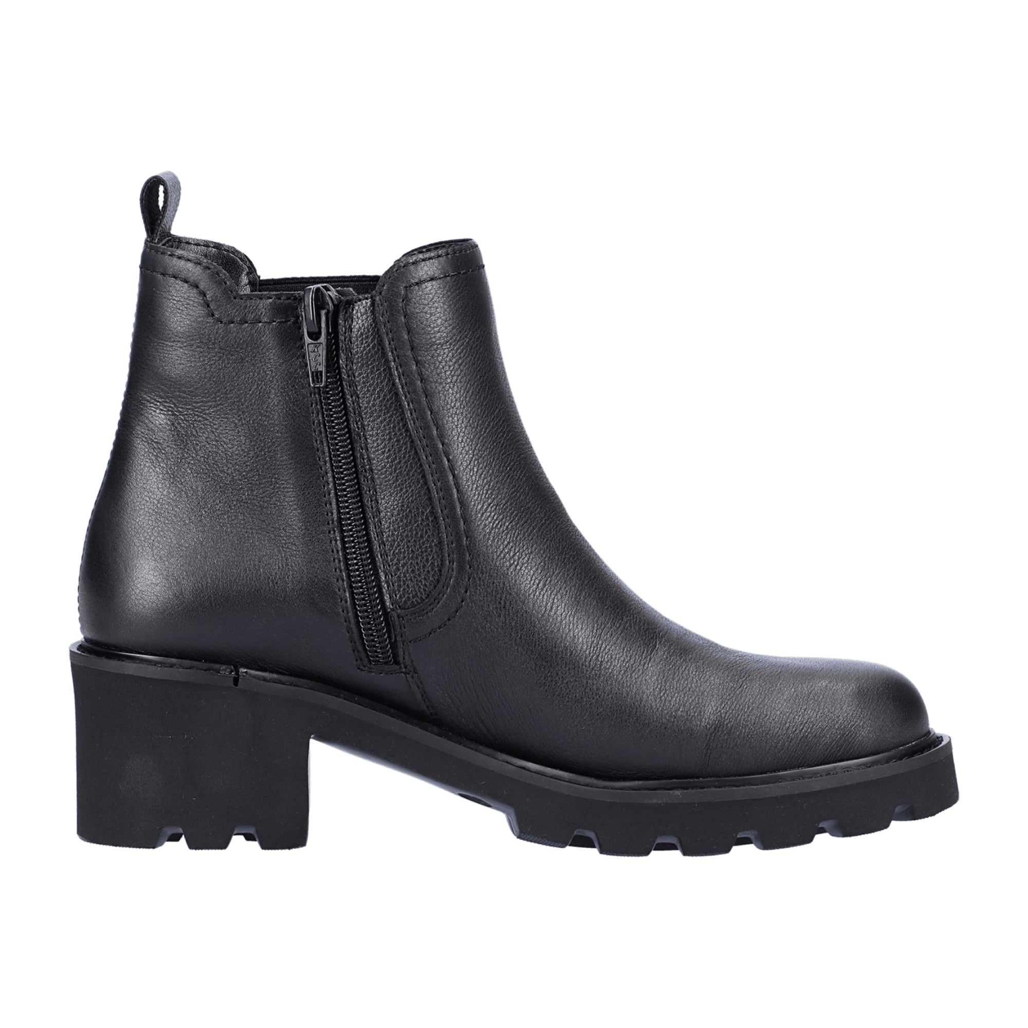 Remonte Women's Black Chelsea Boots Leather Block Heel Comfortable Lining