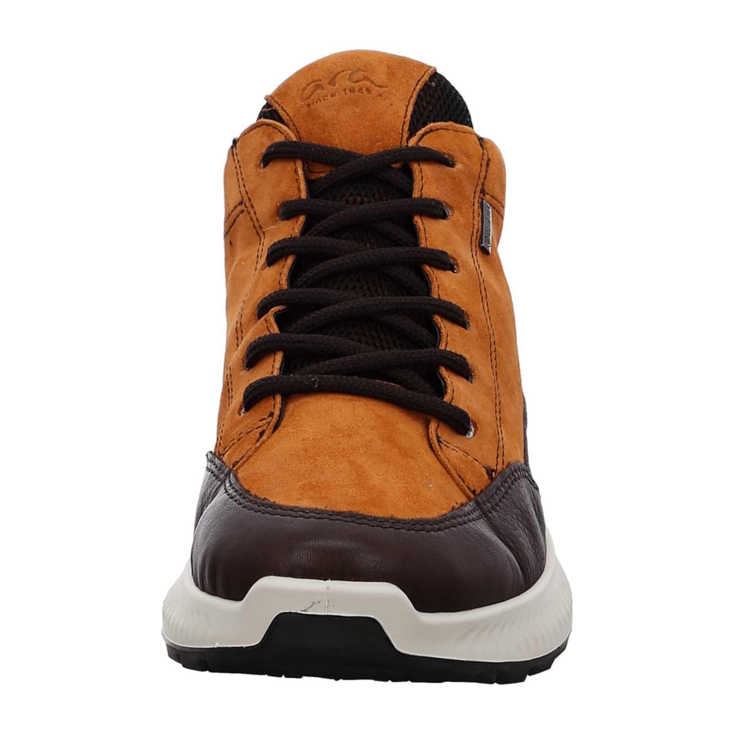 ARA HIKER Women's Velour Leather Sneakers with Lace-Up Closure in Orange - Bartel-Shop