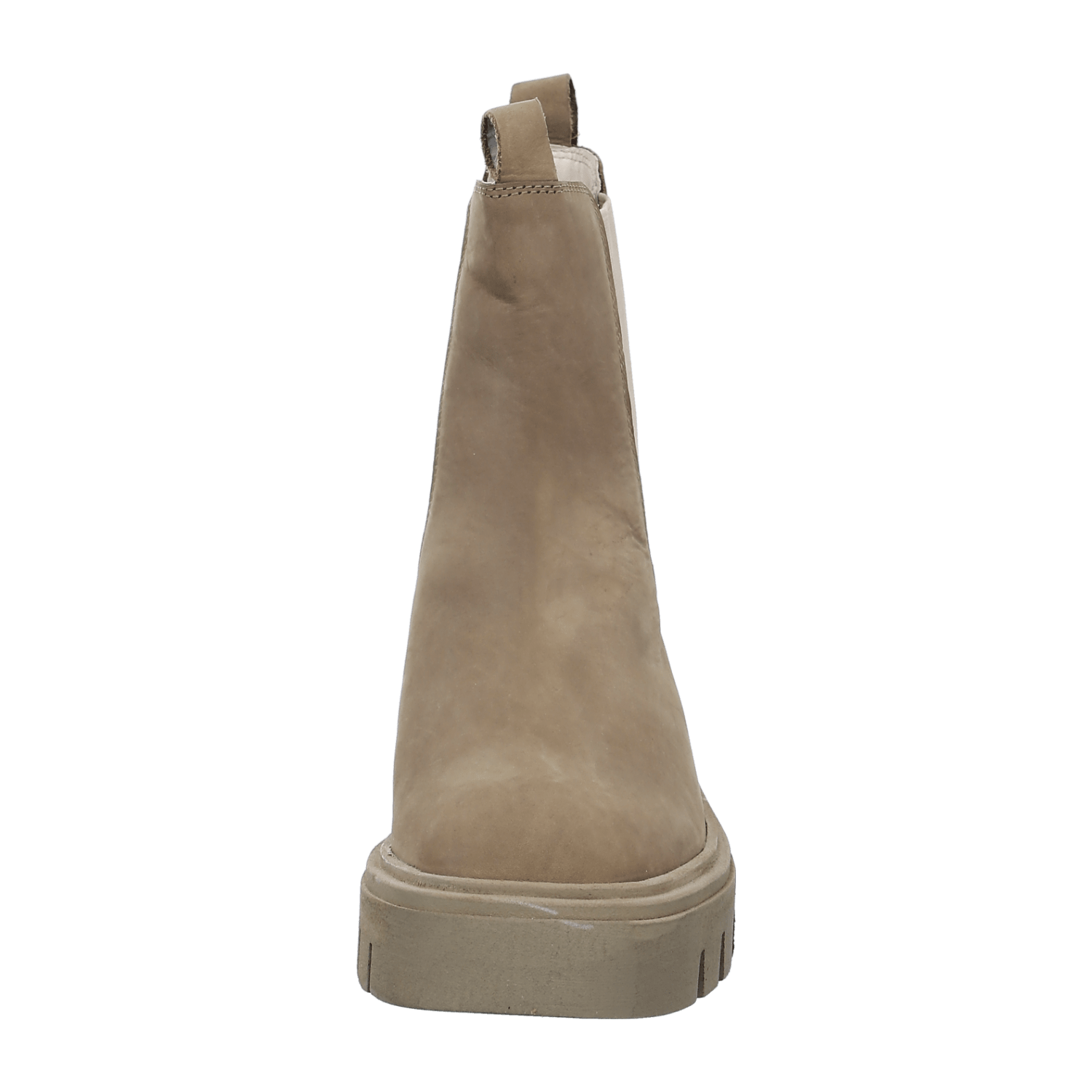 ARA STOCKHOLM Women's Beige Suede Pull-On Chelsea Boots with Round Toe