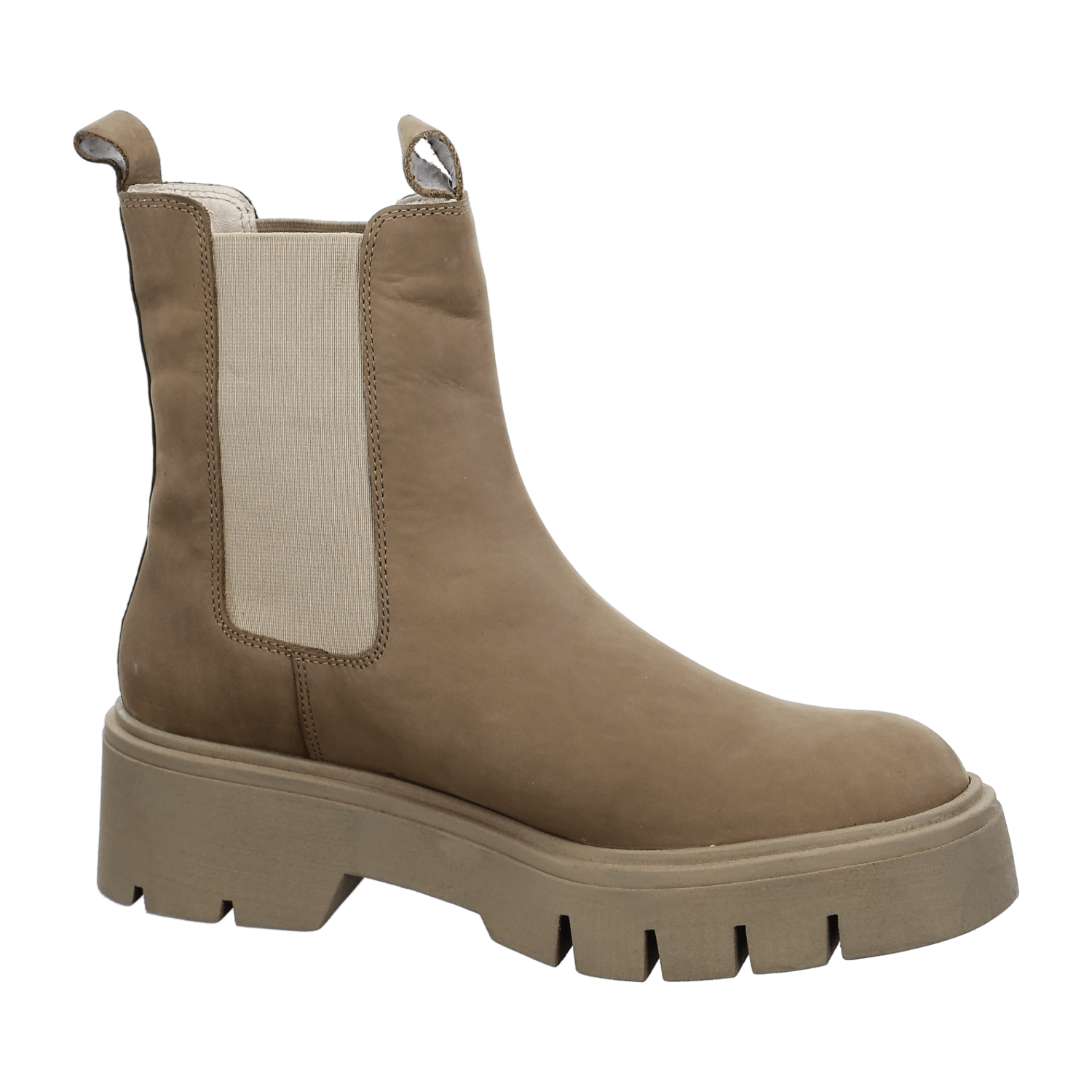 ARA STOCKHOLM Women's Beige Suede Pull-On Chelsea Boots with Round Toe