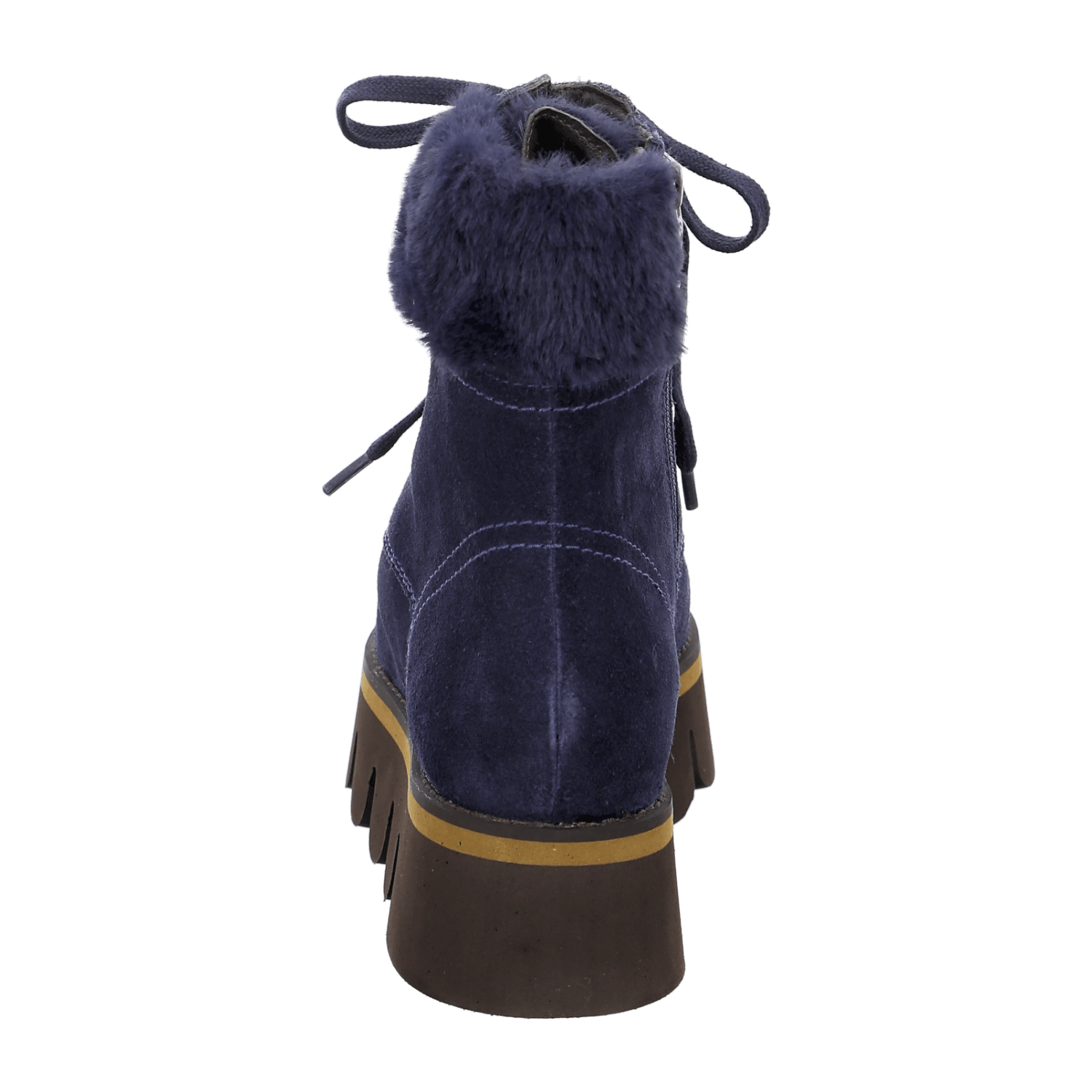 ARA Vigonza Women's Velour Leather Ankle Boots in Blue - Winter Pull-On Boots with Leather Lining