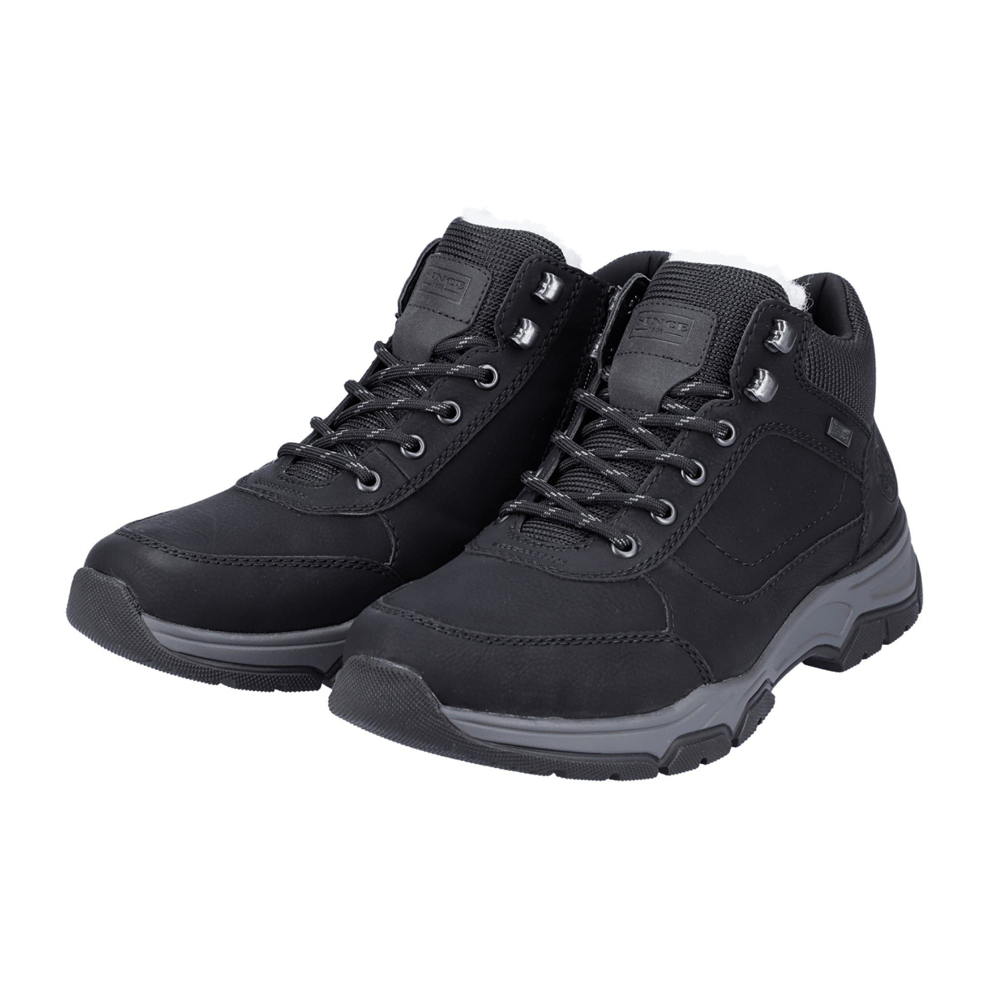 Rieker Black All-Weather Boots with Warm Lining and Water-Resistant Membrane