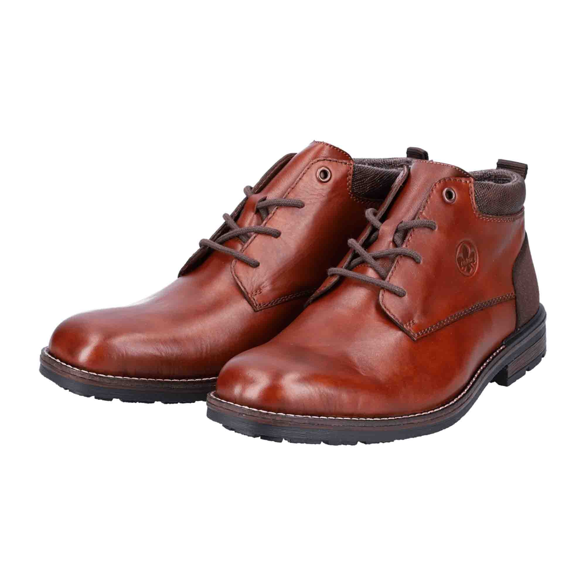 Rieker Men's Brown Leather Boots with Lace-Up and Comfortable Fit