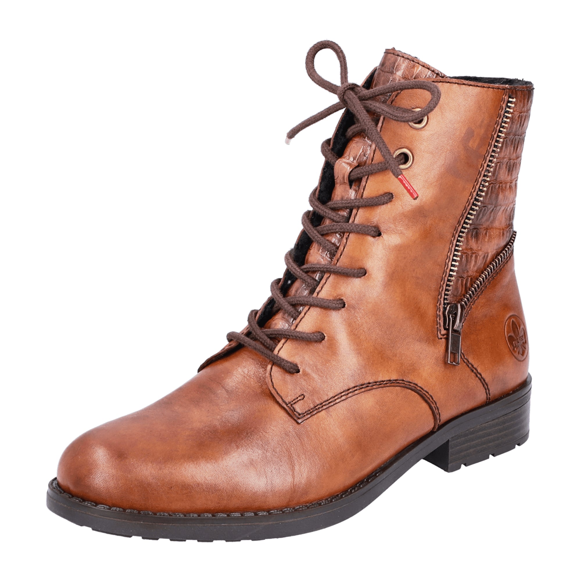 Rieker 70610 Brown Women's Shoes Lace-Up Fall Winter Dust Resistant