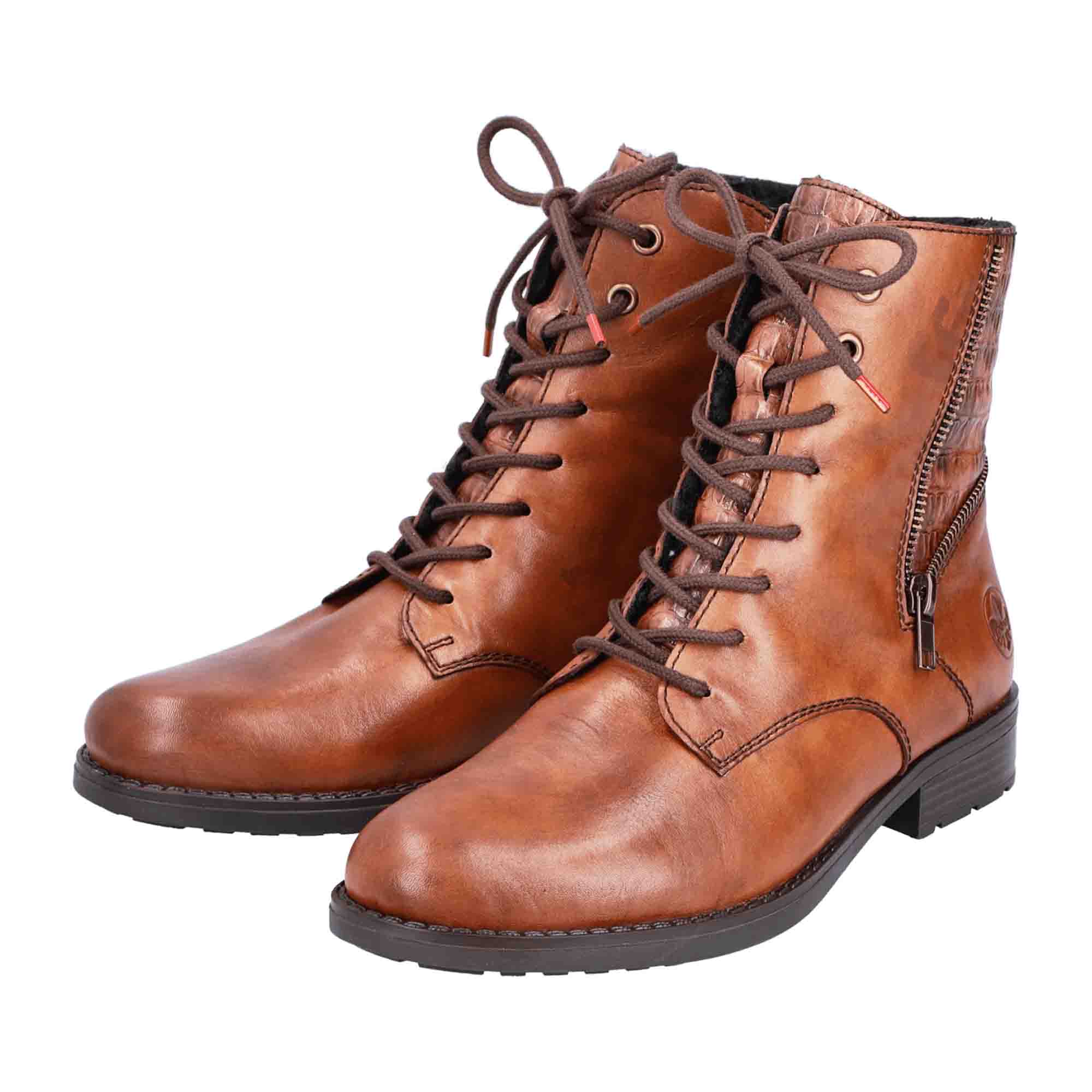 Rieker 70610 Brown Women's Shoes Lace-Up Fall Winter Dust Resistant