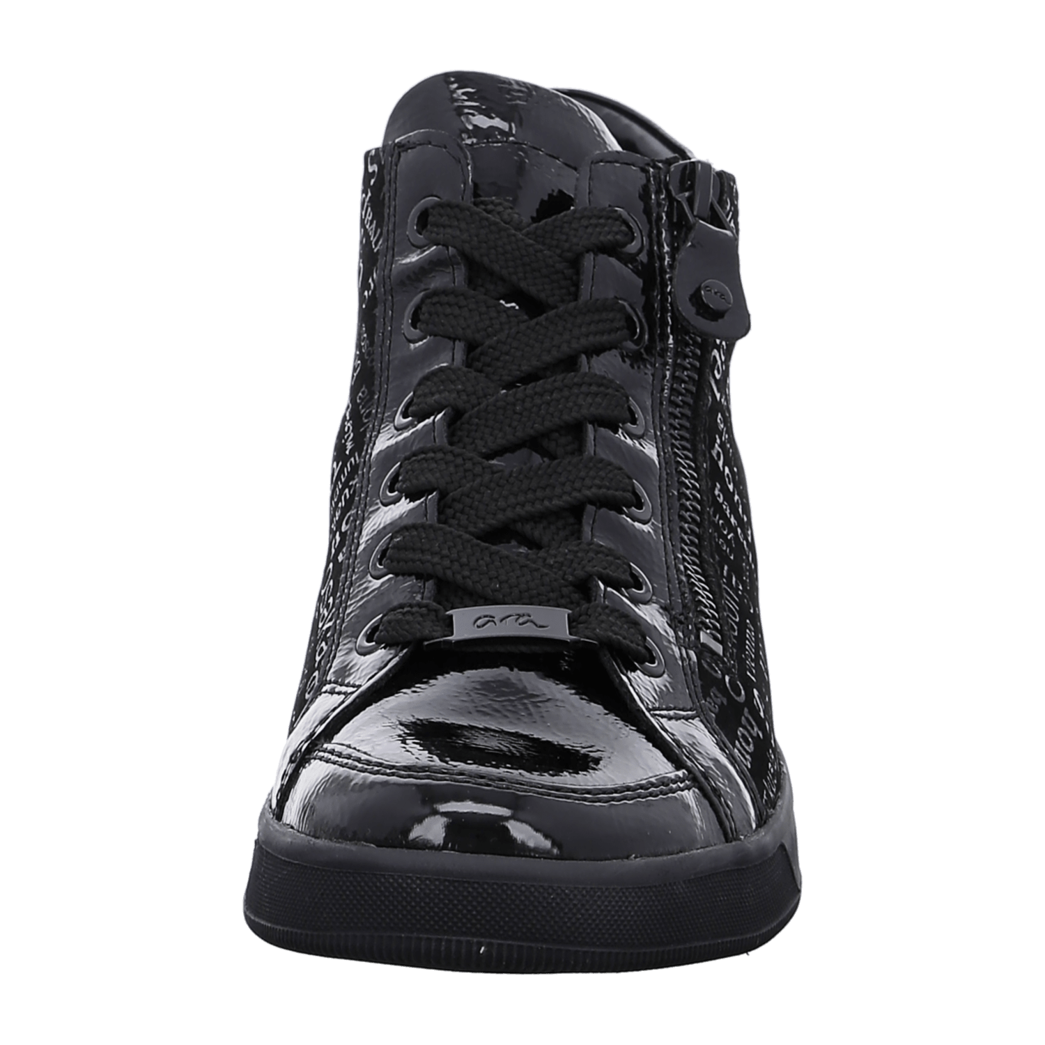 ARA ROM Women's Smooth Leather Lace-Up Sneakers in Black