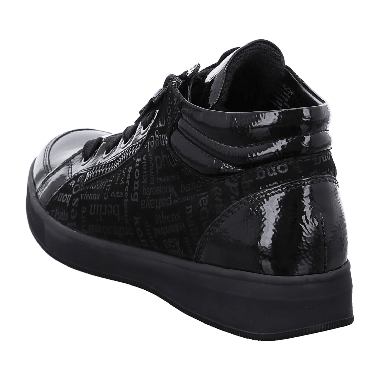 ARA ROM Women's Smooth Leather Lace-Up Sneakers in Black