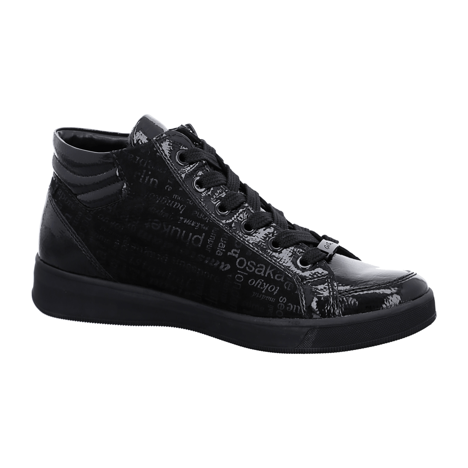 ARA ROM Women's Smooth Leather Lace-Up Sneakers in Black