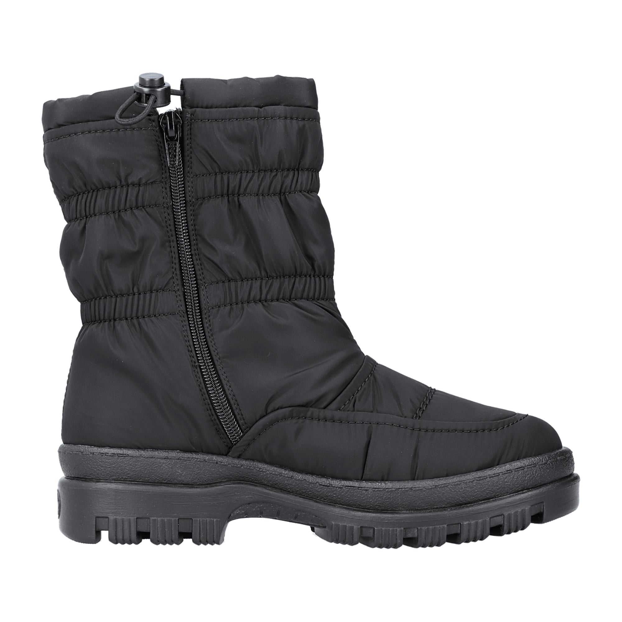 Rieker X9080 Black Women's Boots with Zipper and Warm Lining for Winter