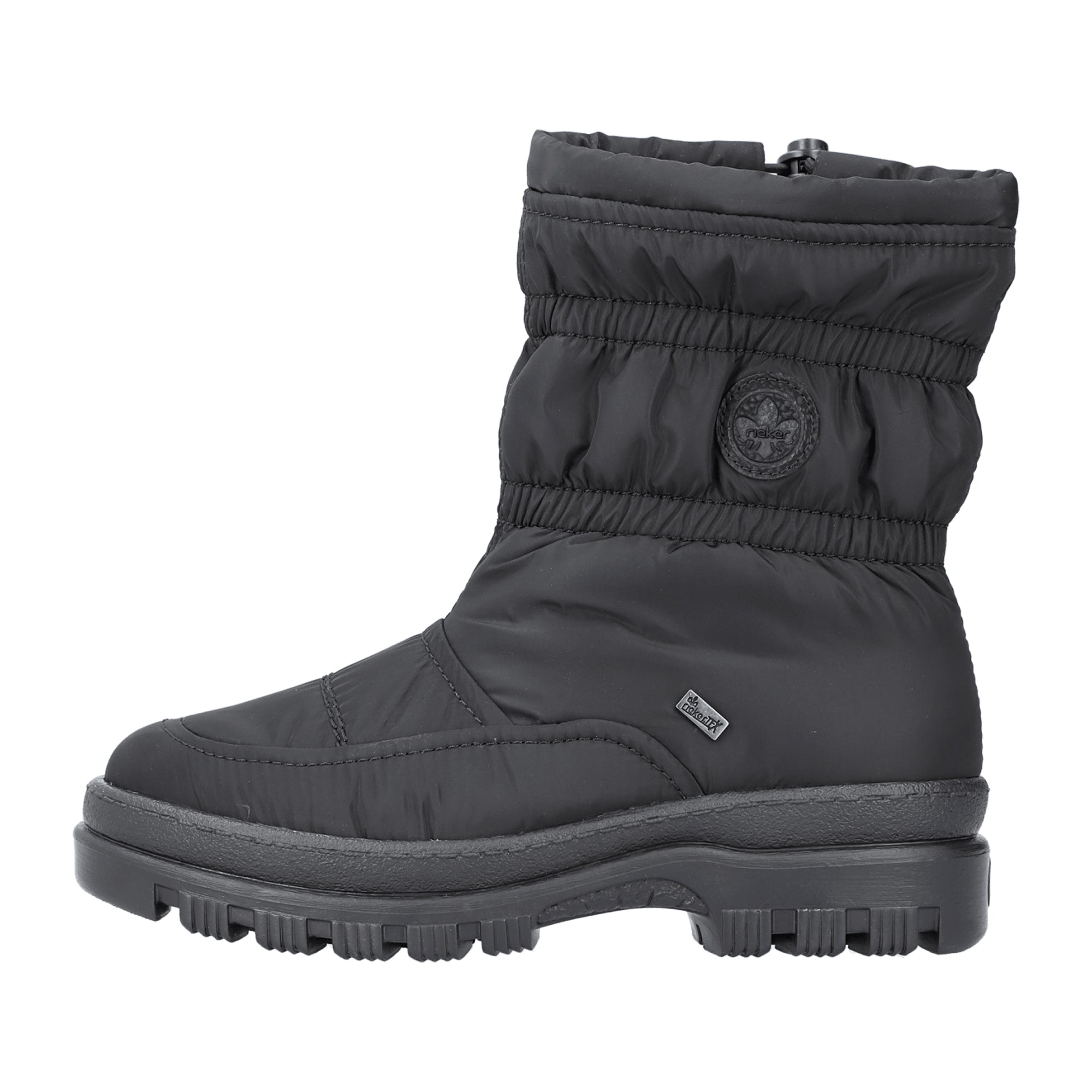 Rieker X9080 Black Women's Boots with Zipper and Warm Lining for Winter