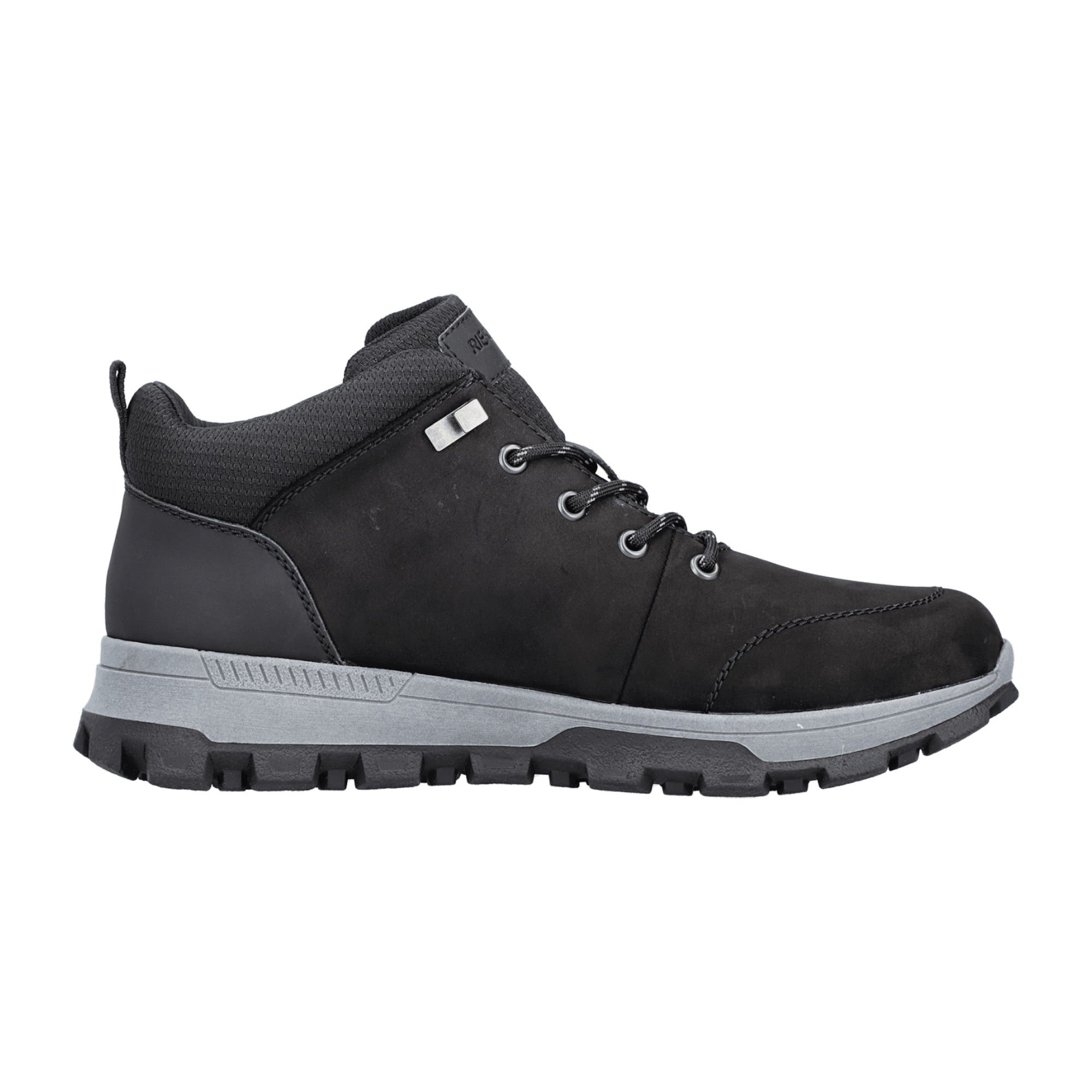Rieker Men's Comfortable Black Lace-Up Shoes Warm Water-Resistant Casual Boots