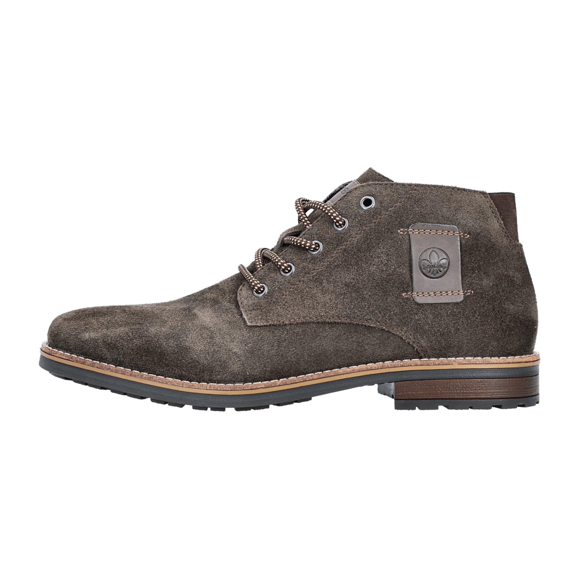 Rieker Men's Brown Ankle Boots Comfortable Lace-Up Shoes with Soft Insole