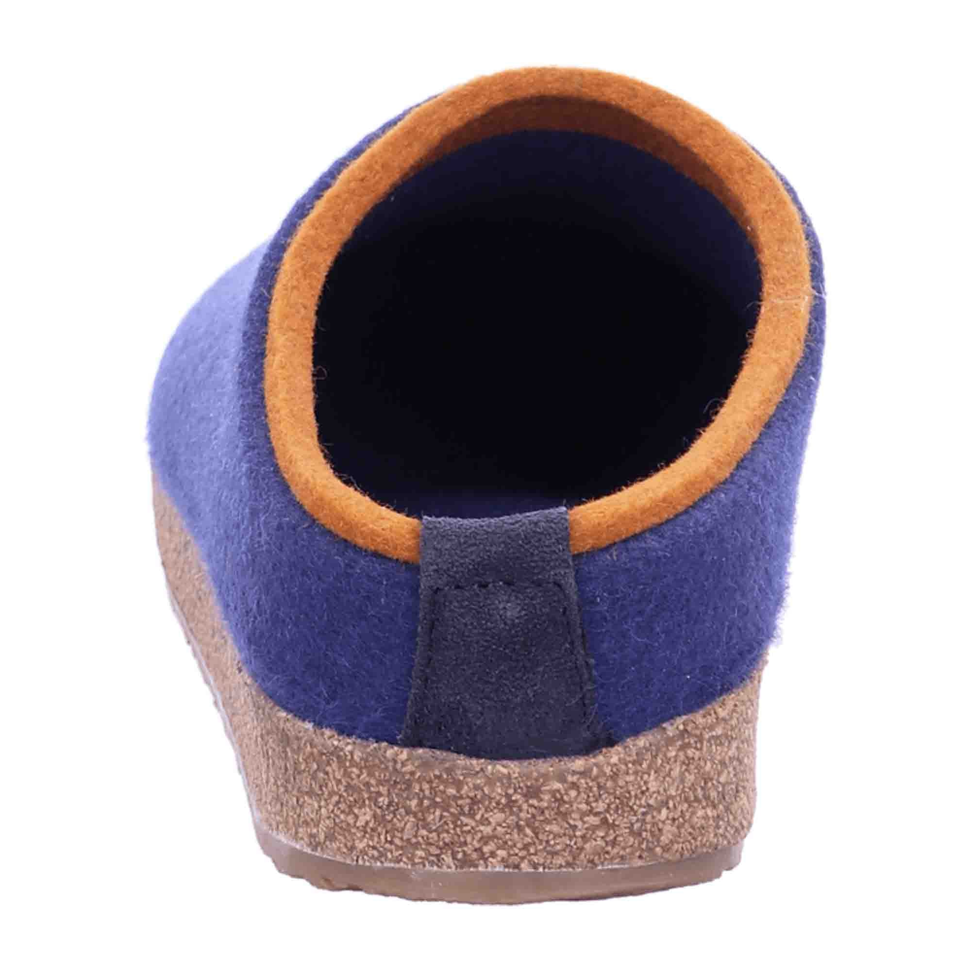 Haflinger Grizzly Kris Men's Blue Wool Clogs - Comfortable & Stylish