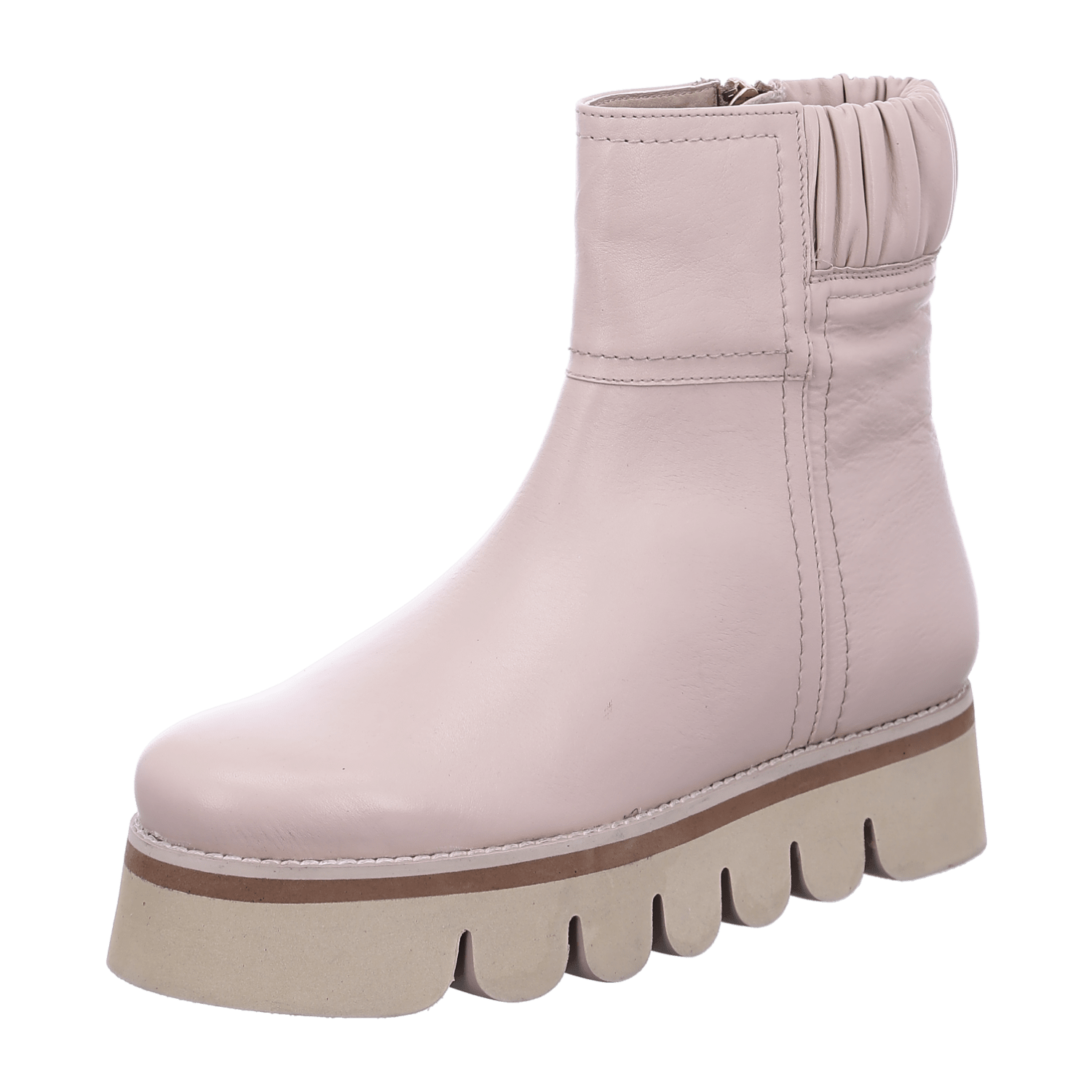 ARA Vigonza Women's Leather Ankle Boots in Beige - Classic Pull-On Chelsea Boots with Leather Lining