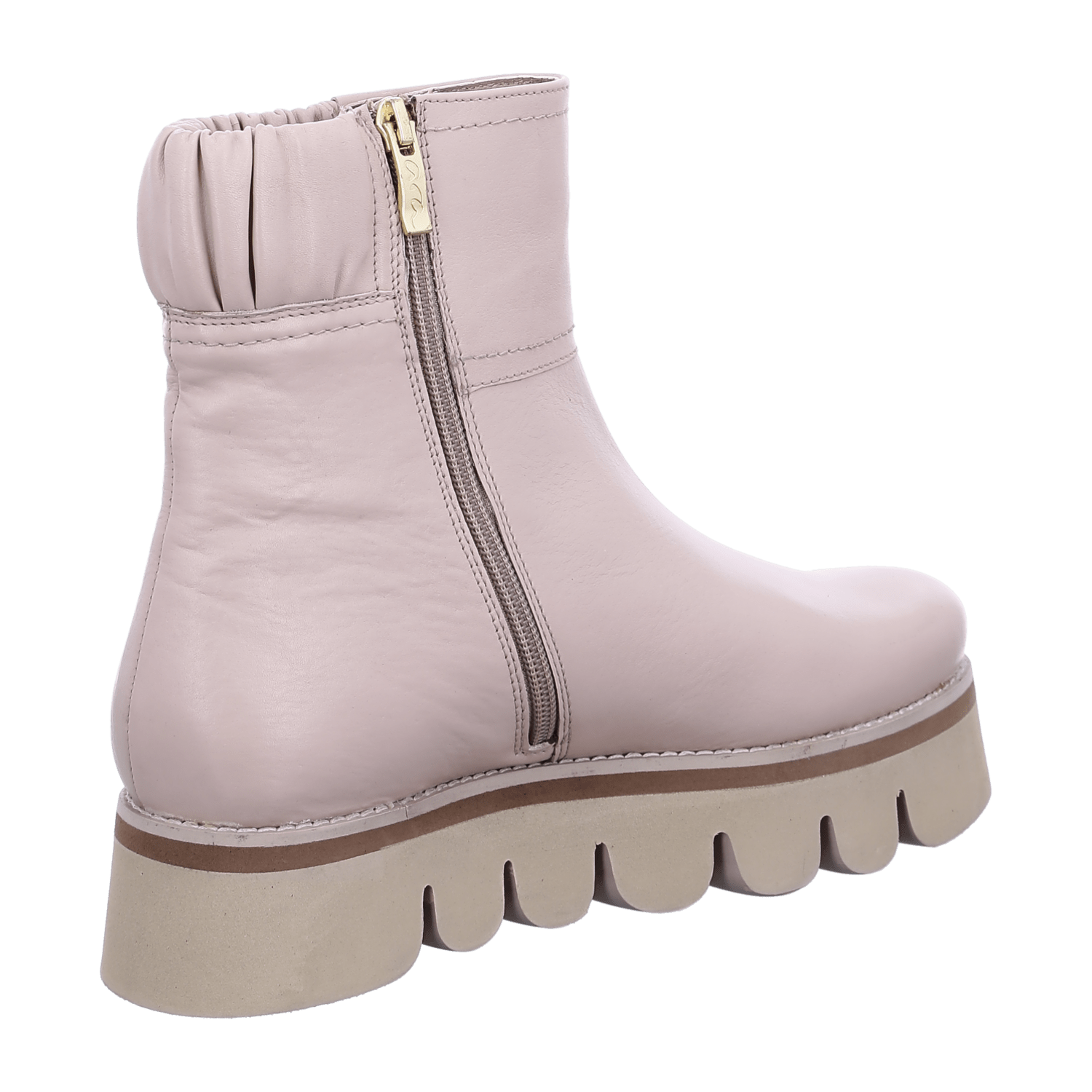 ARA Vigonza Women's Leather Ankle Boots in Beige - Classic Pull-On Chelsea Boots with Leather Lining