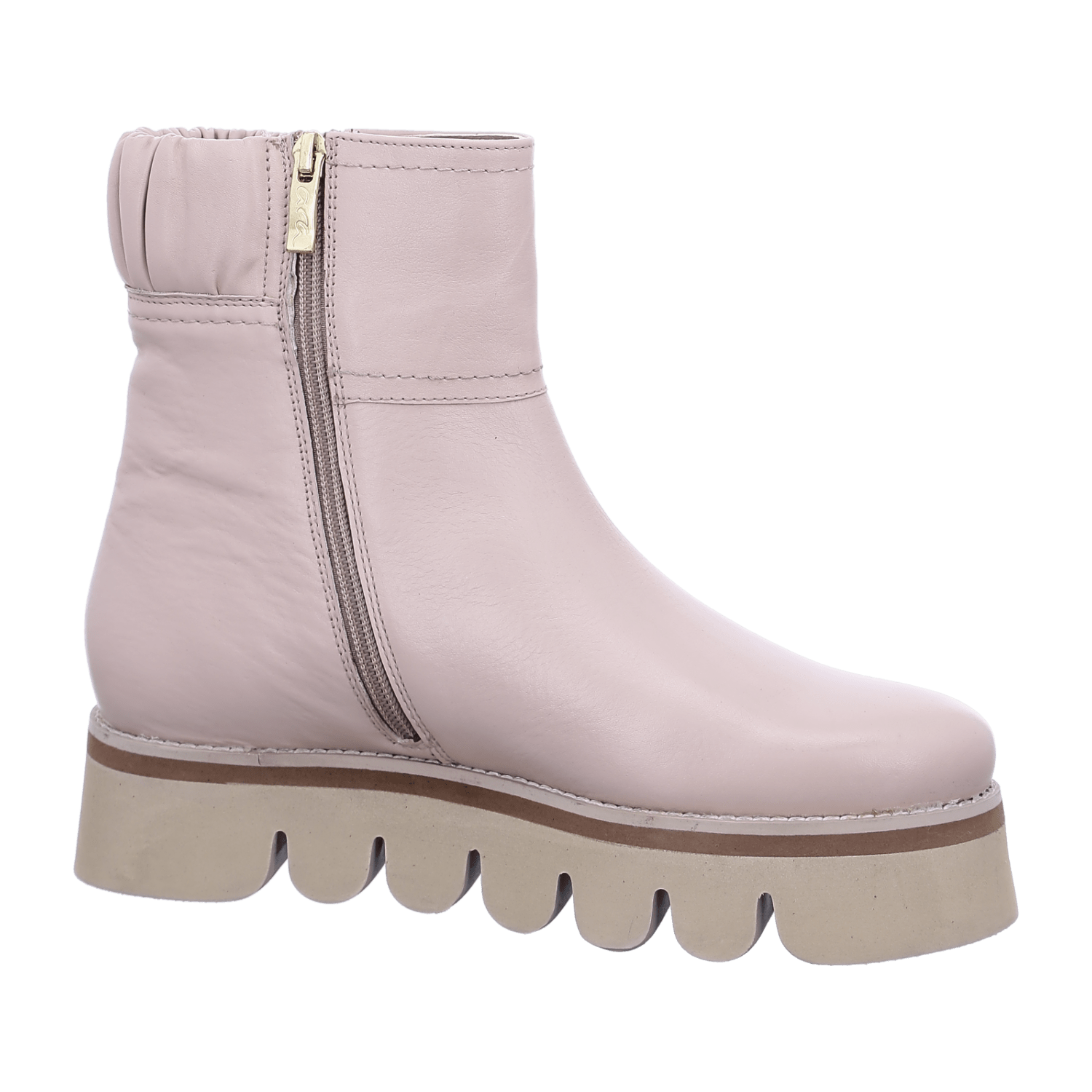 ARA Vigonza Women's Leather Ankle Boots in Beige - Classic Pull-On Chelsea Boots with Leather Lining