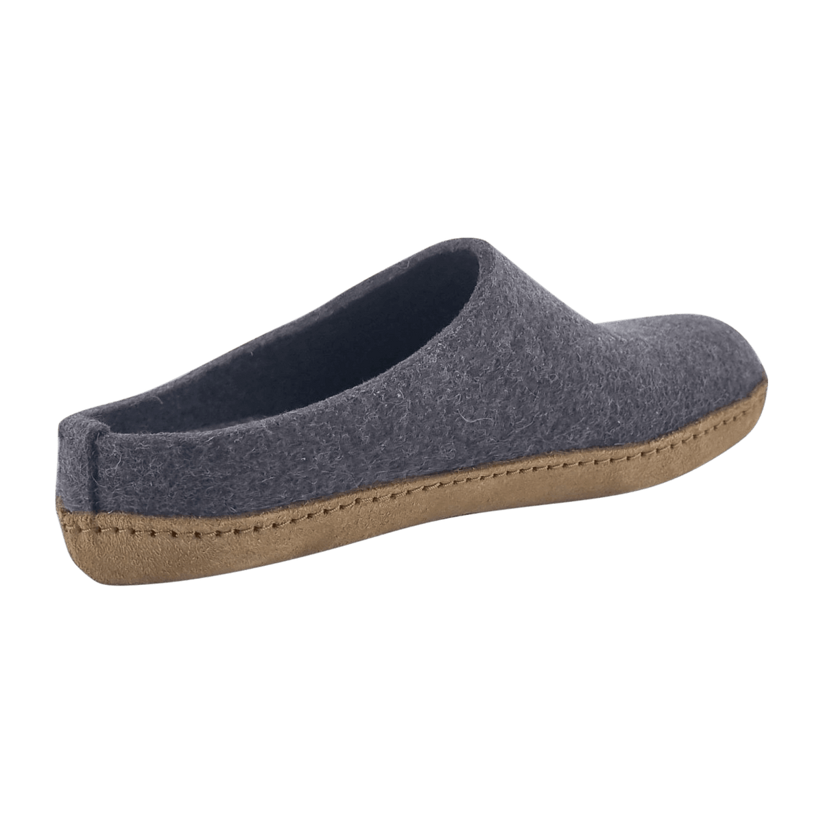 Haflinger Emils Toffel Women's Wool Felt Slippers with Leather Sole - Anthracite