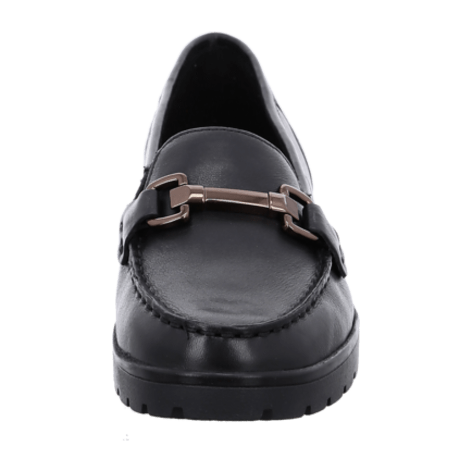 ARA DALLAS Women's Moccasin Smooth Leather Pull-On Black Round Toe Textile Lining Synthetic Rubber Sole