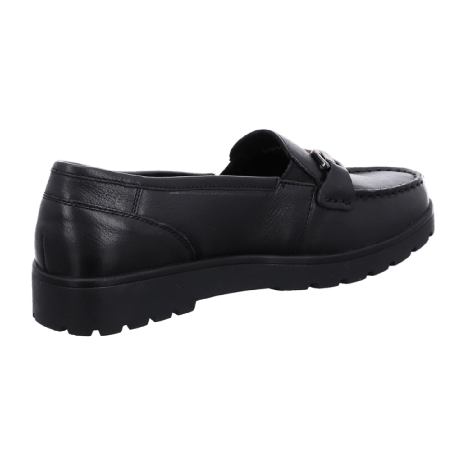 ARA DALLAS Women's Moccasin Smooth Leather Pull-On Black Round Toe Textile Lining Synthetic Rubber Sole