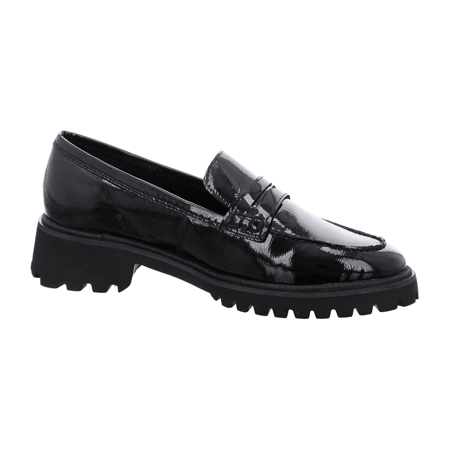 ARA KENT KENT 2 Women's Slip-On Loafers in Black Patent Leather with Round Toe