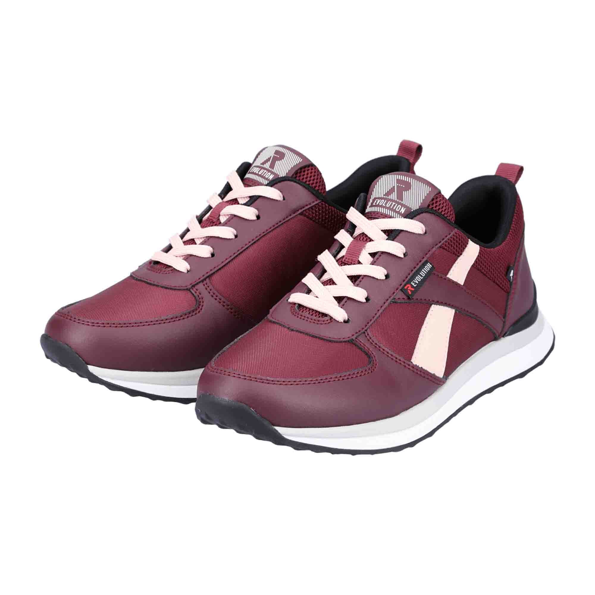 Rieker Evolution Red Women's Sneakers with Breathable Lining and Lightweight Sole