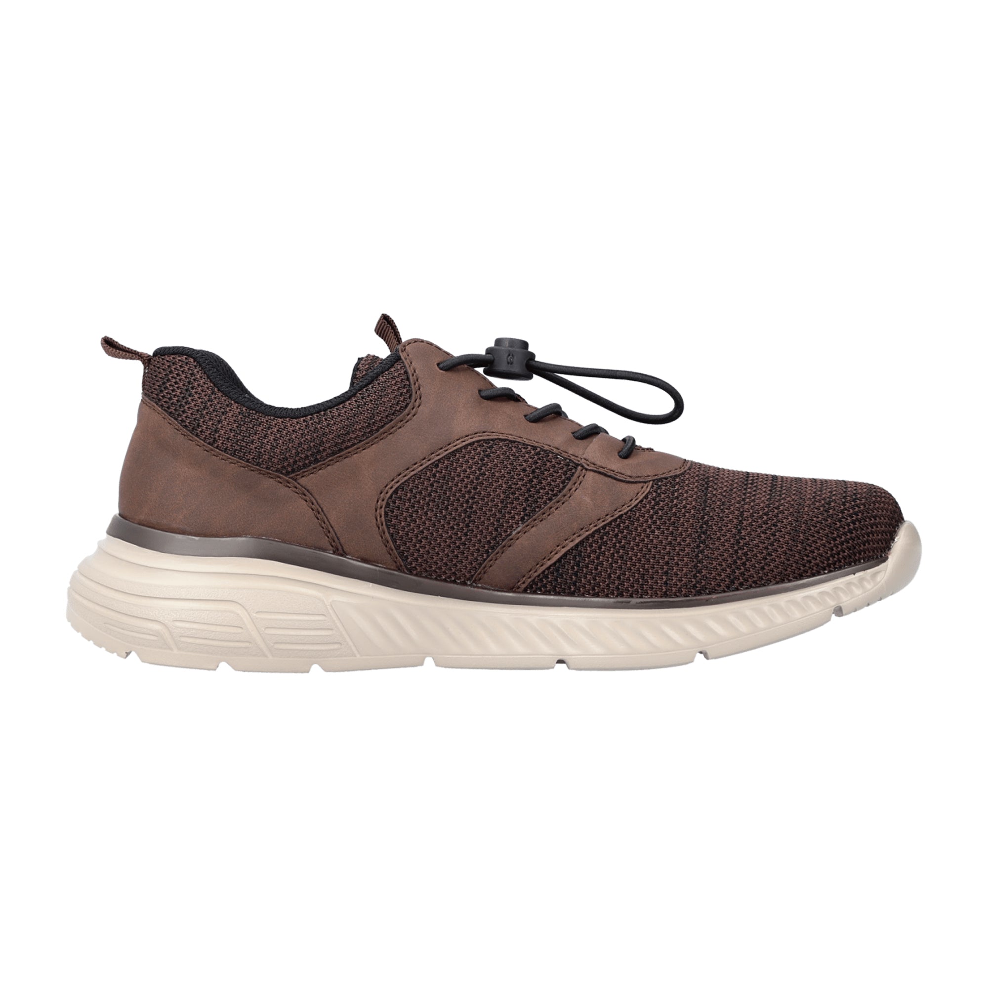 Rieker Men's Brown Low Top Sneakers with Elastic Slip-On and Lightweight Sole