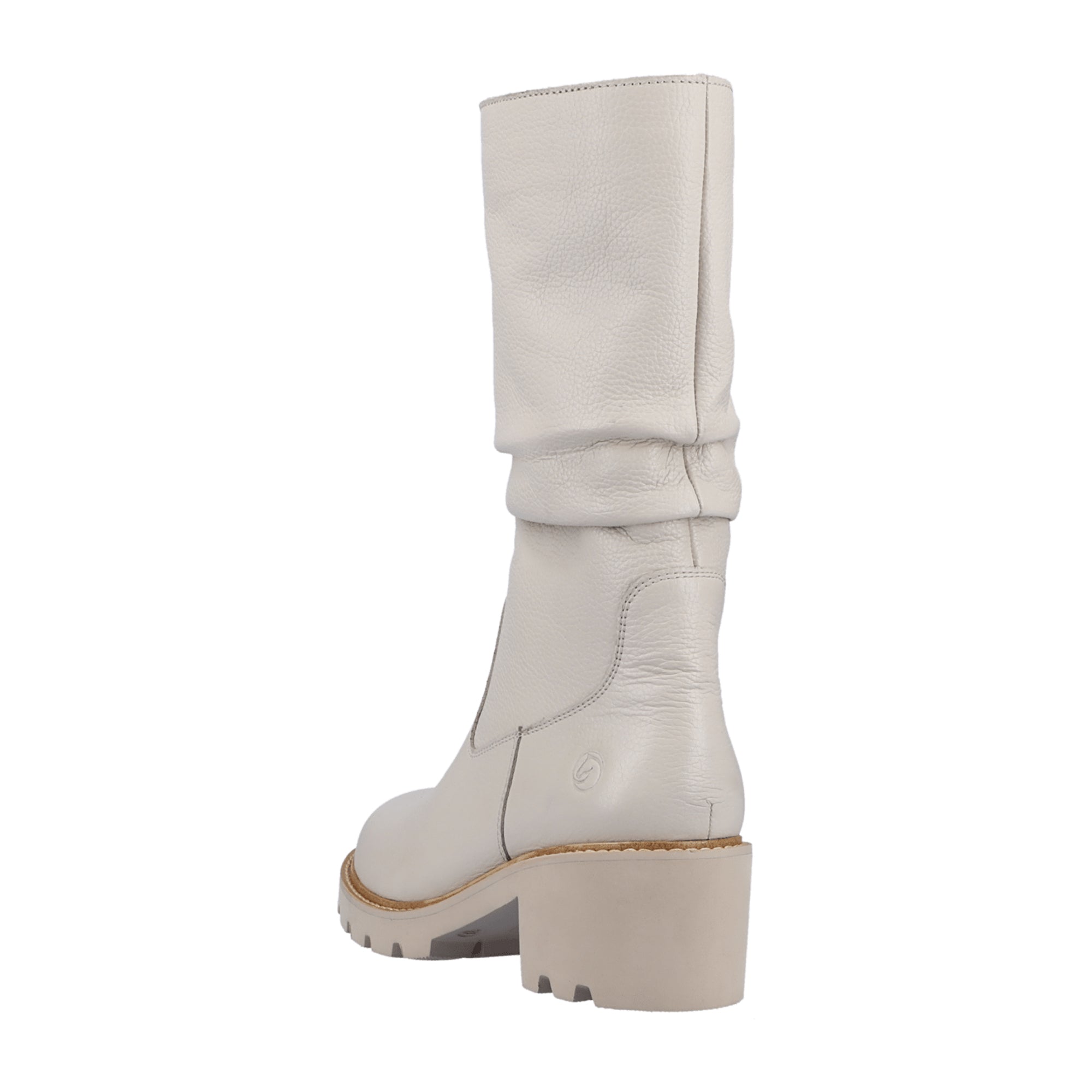 Remonte D0A7580 Women's White High Shaft Leather Boots with Side Zipper