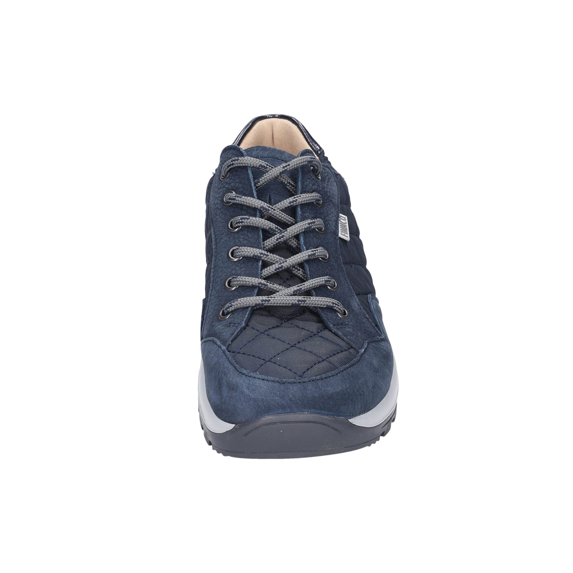 Finn Comfort Tessin Women's Leather/Nylon Sneakers - Marine/Atlantic Blue, Comfortable Lace-up Shoes with Shock Absorber