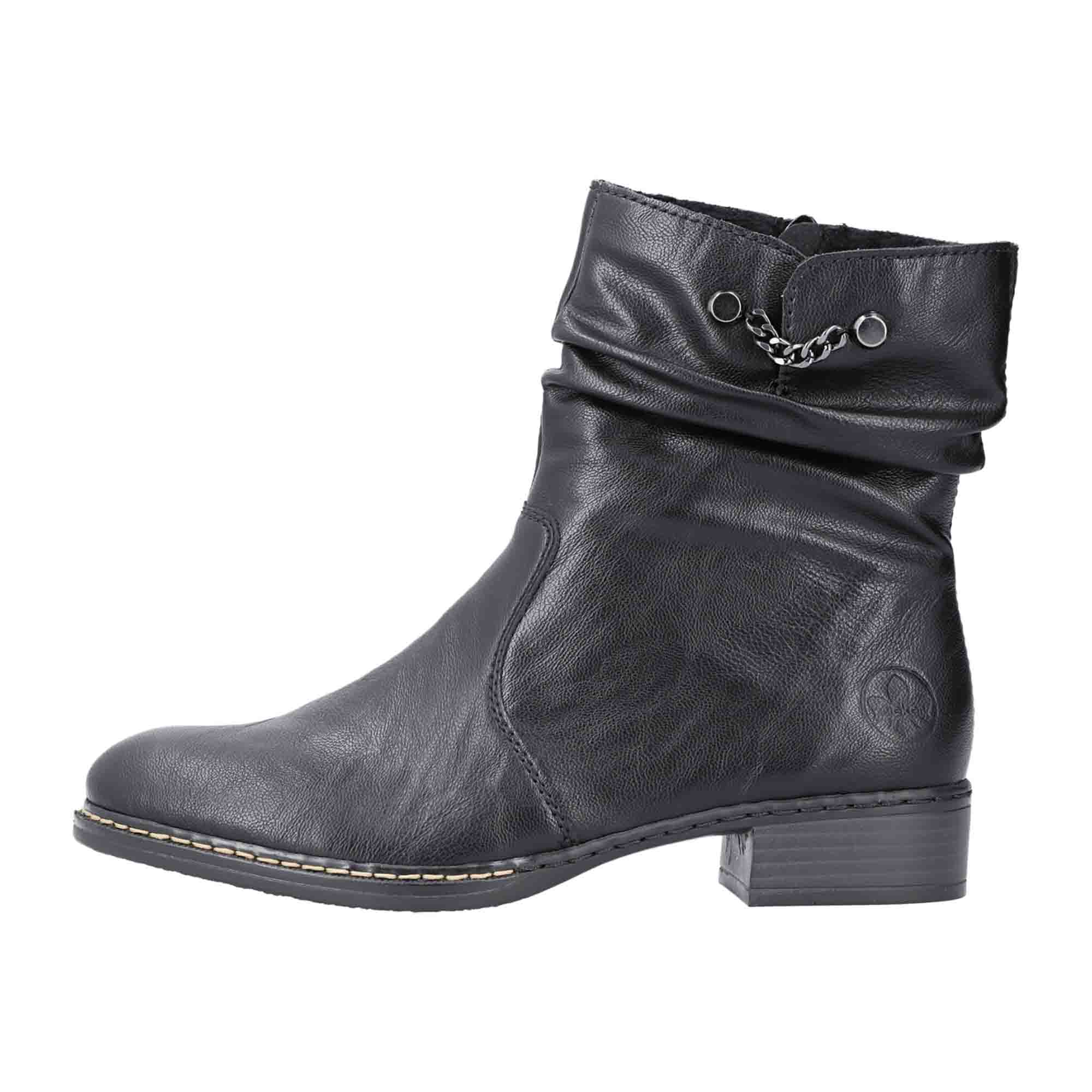 Rieker HWK Women's Black Boots for Fall Winter Dust and Dirt Resistant