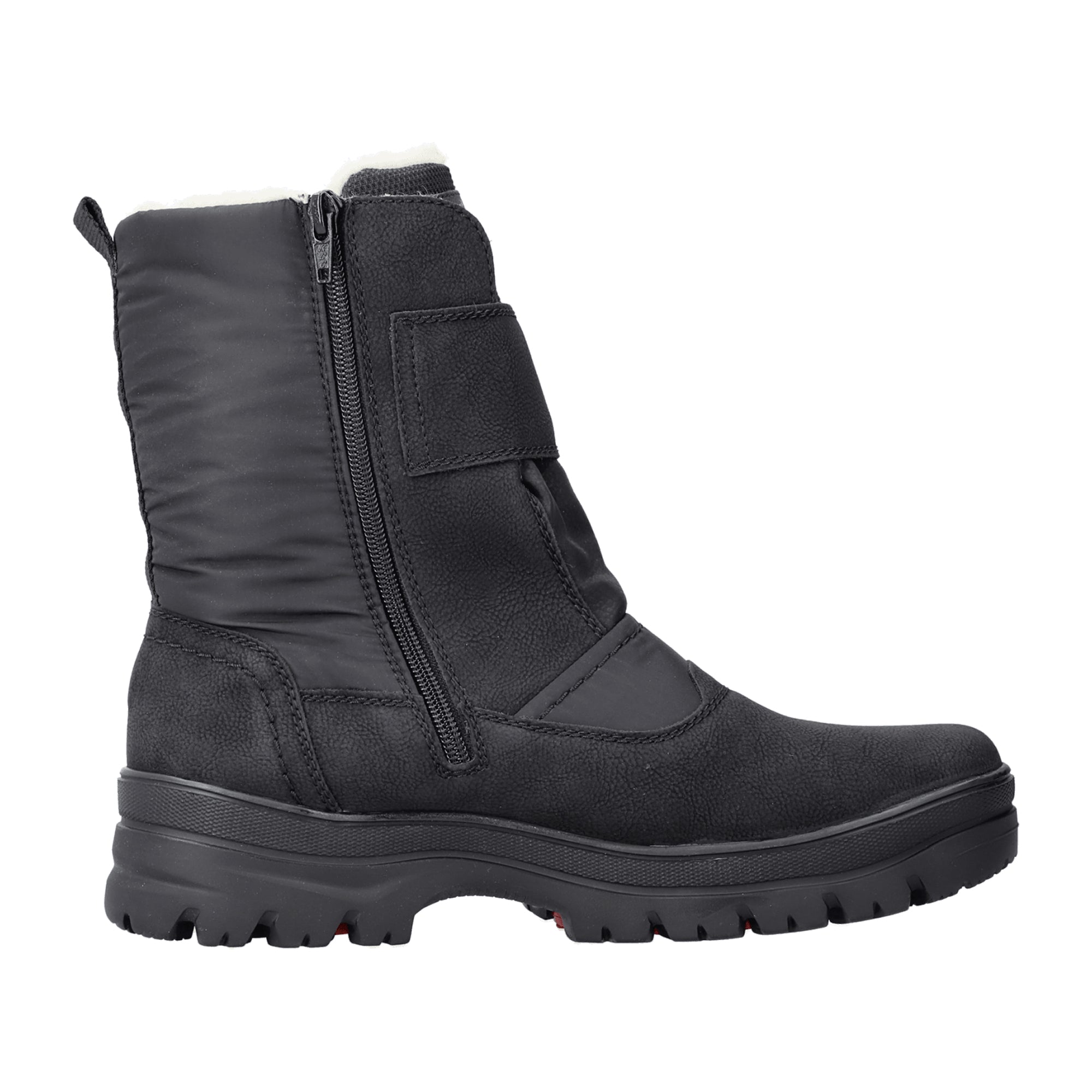 Rieker Black Men's Boots with Warm Lining and Zipper for Easy Wear