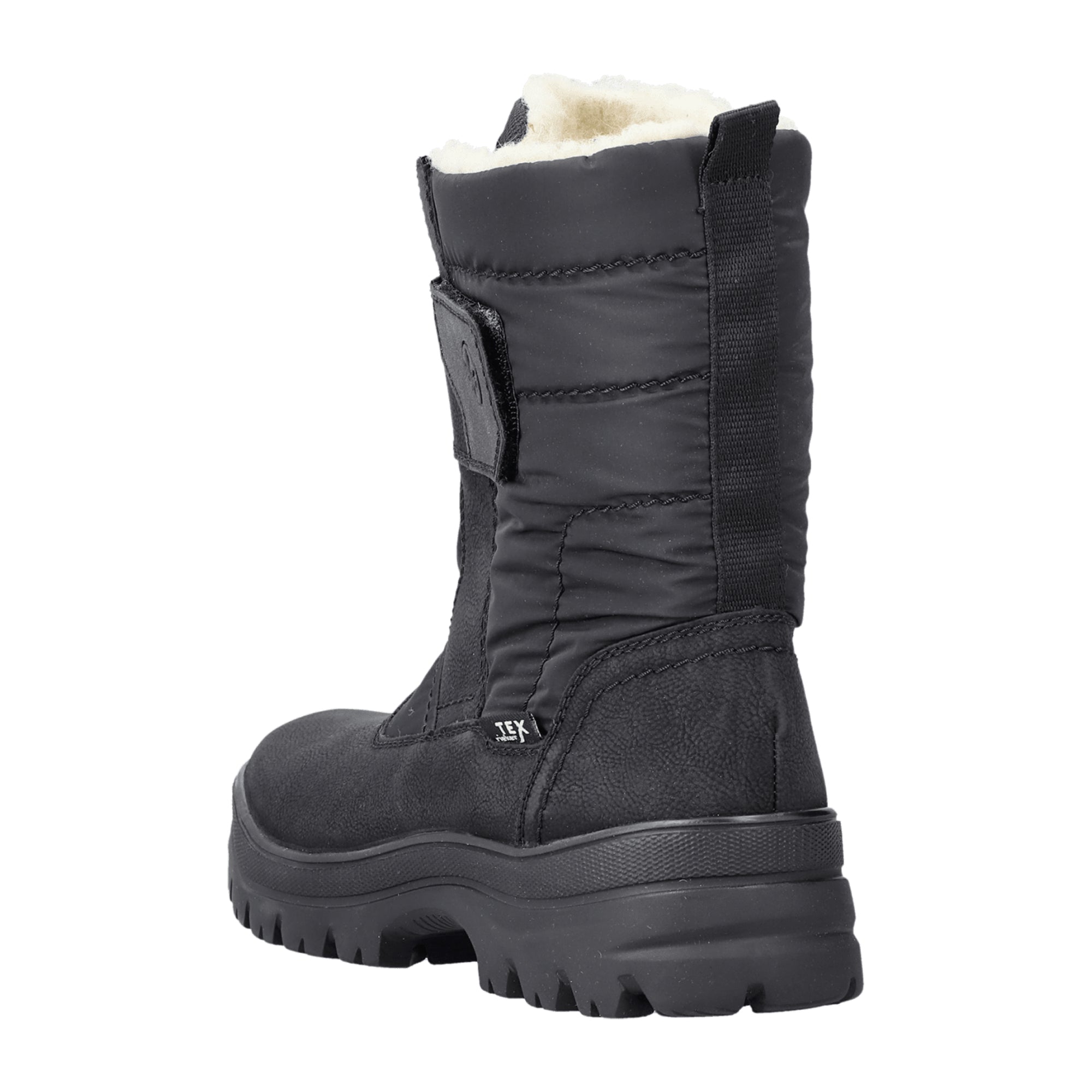 Rieker Black Men's Boots with Warm Lining and Zipper for Easy Wear