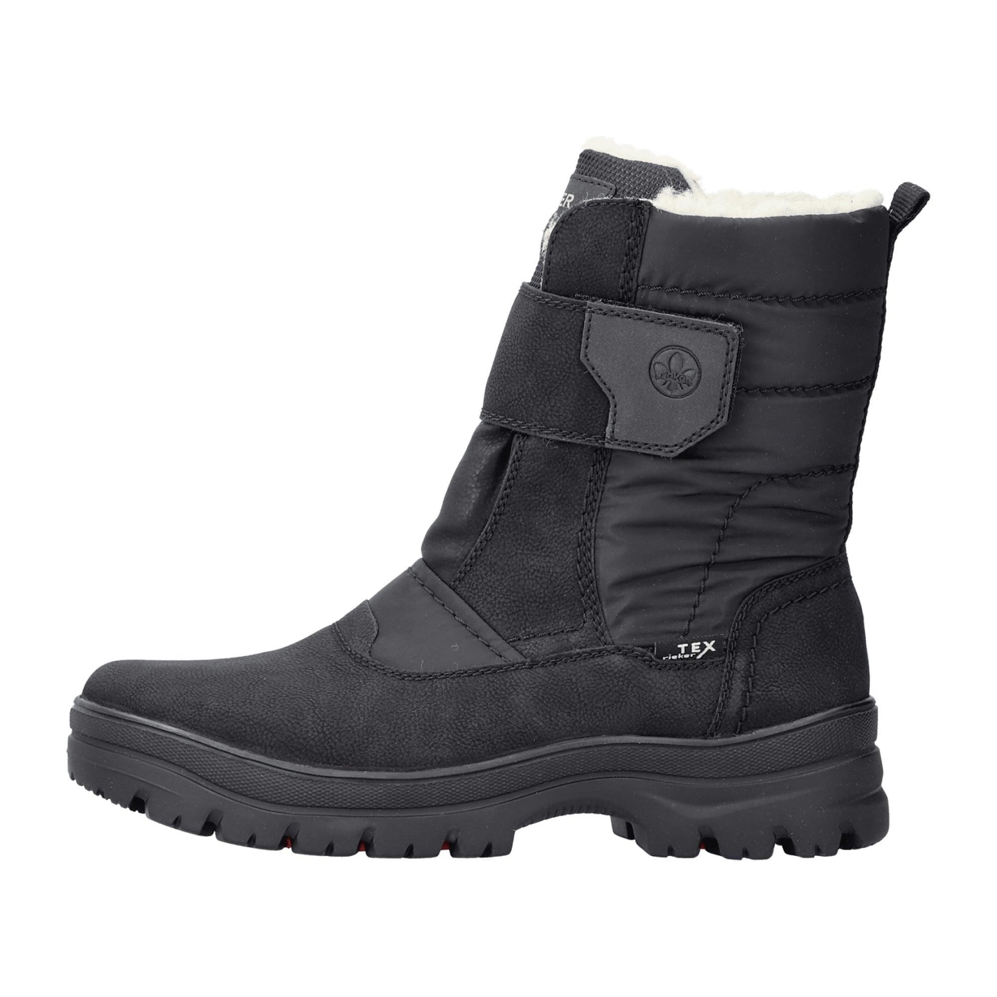 Rieker Black Men's Boots with Warm Lining and Zipper for Easy Wear