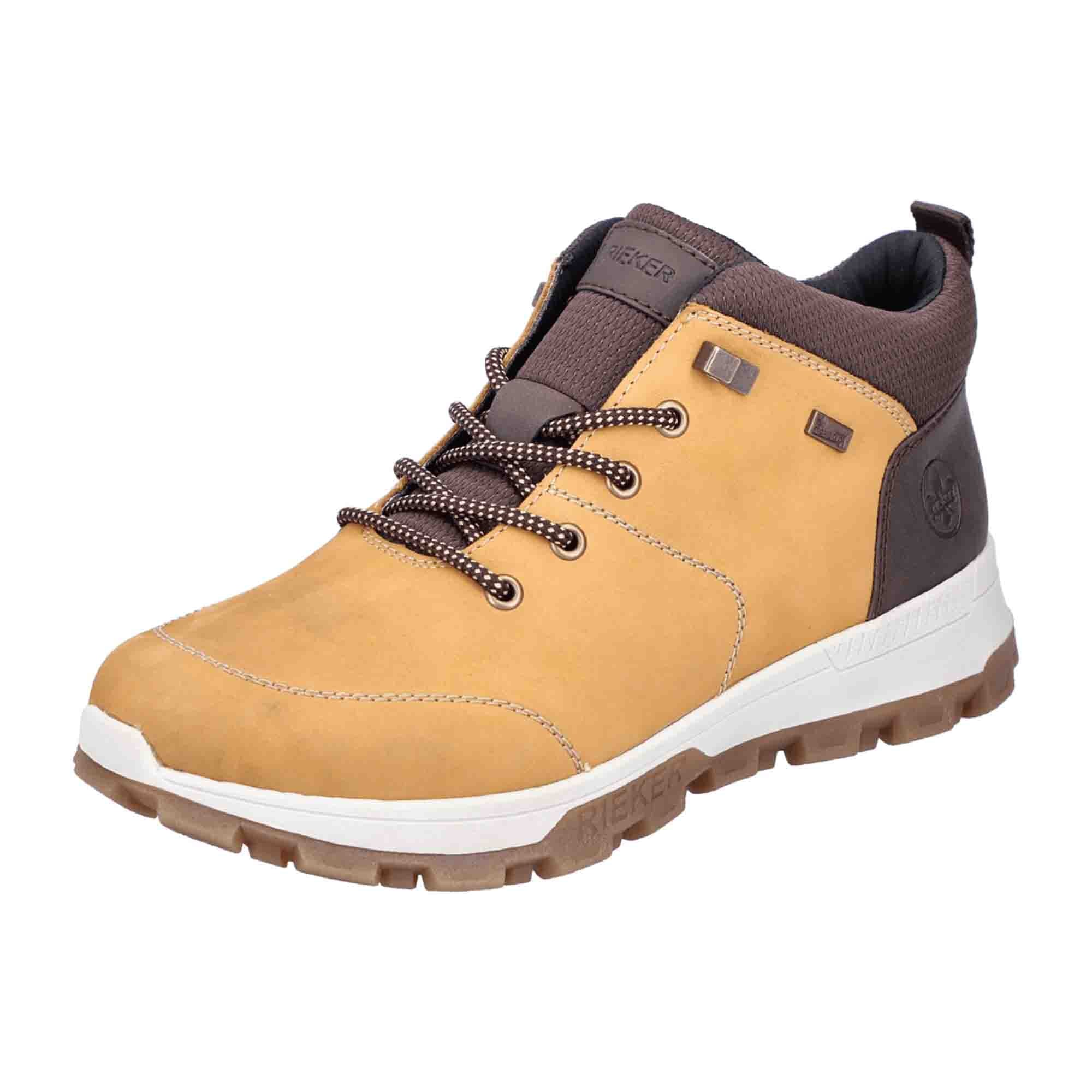 Rieker Herren Stiefel gelb mit braunem Schaft bequem wasserabweisend und stylish