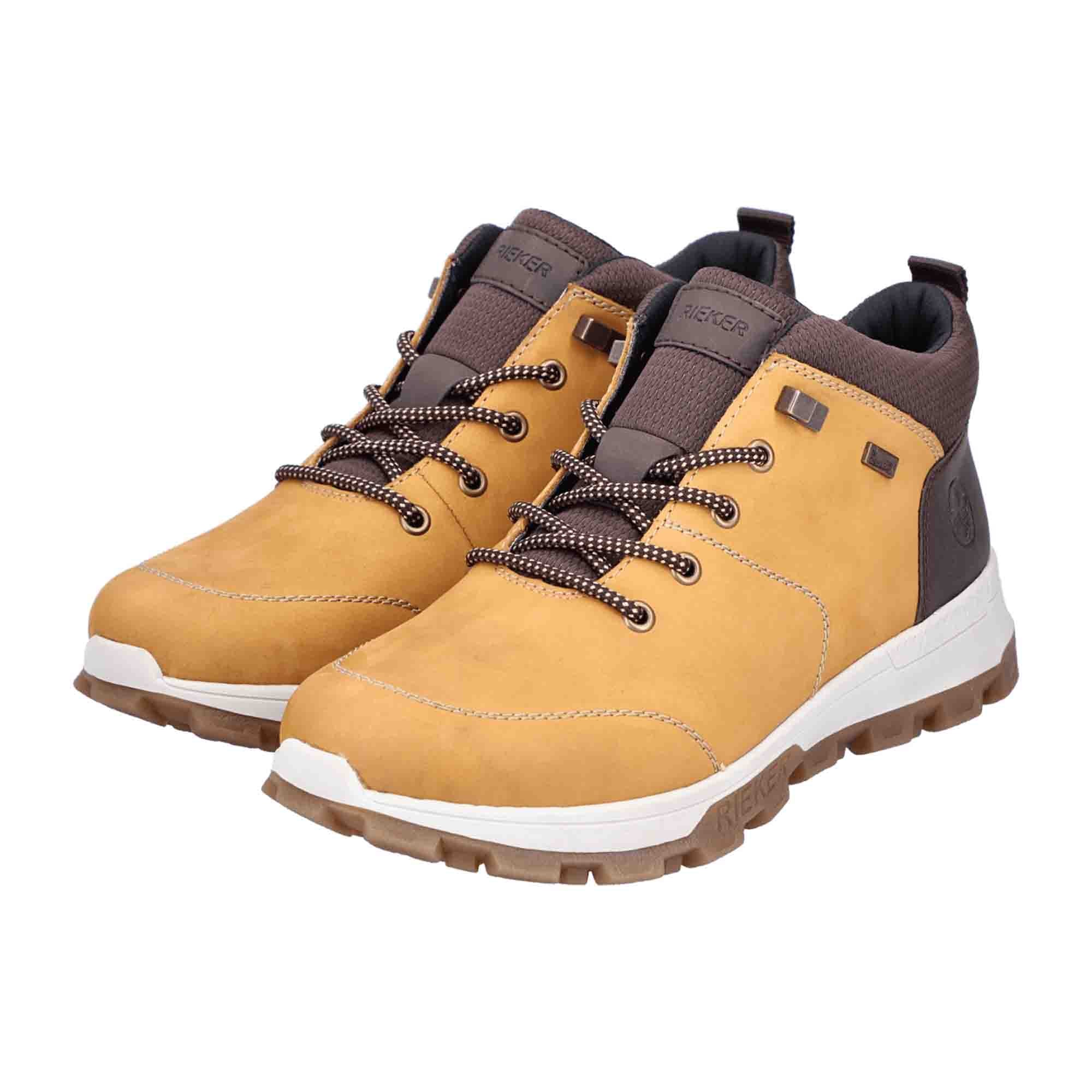 Rieker Herren Stiefel gelb mit braunem Schaft bequem wasserabweisend und stylish