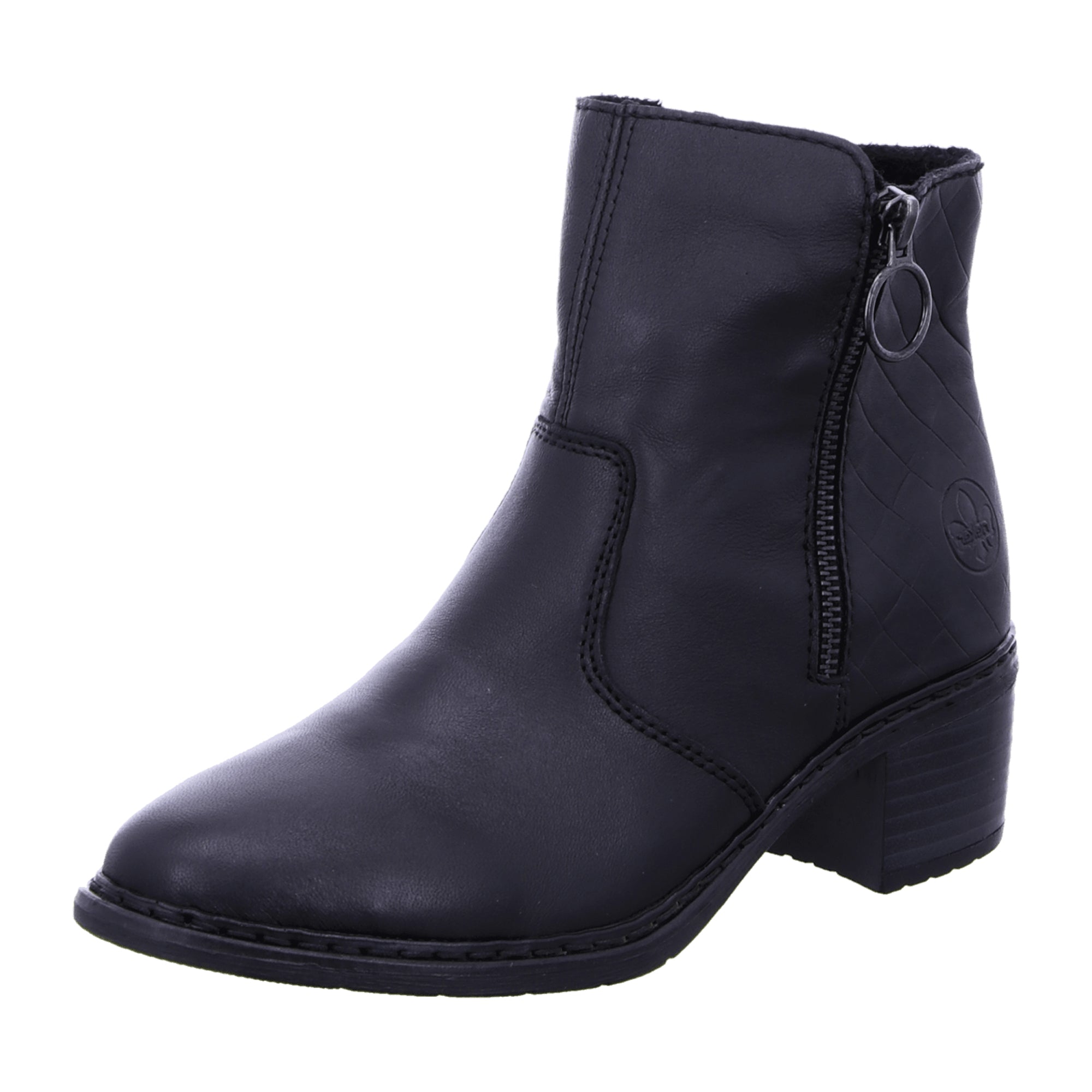 Rieker Women's Black Boots with High Shaft and Side Zipper 70150