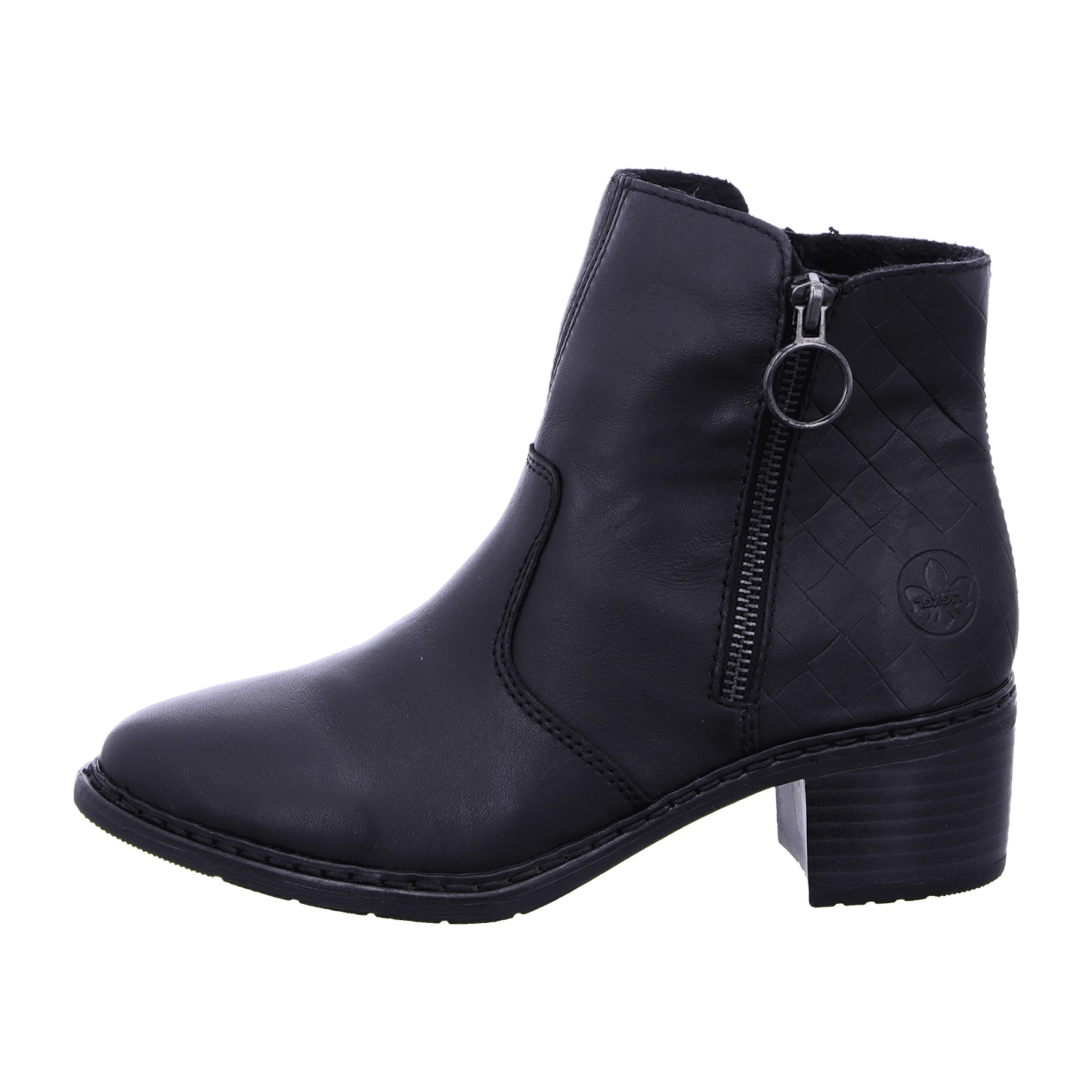 Rieker Women's Black Boots with High Shaft and Side Zipper 70150