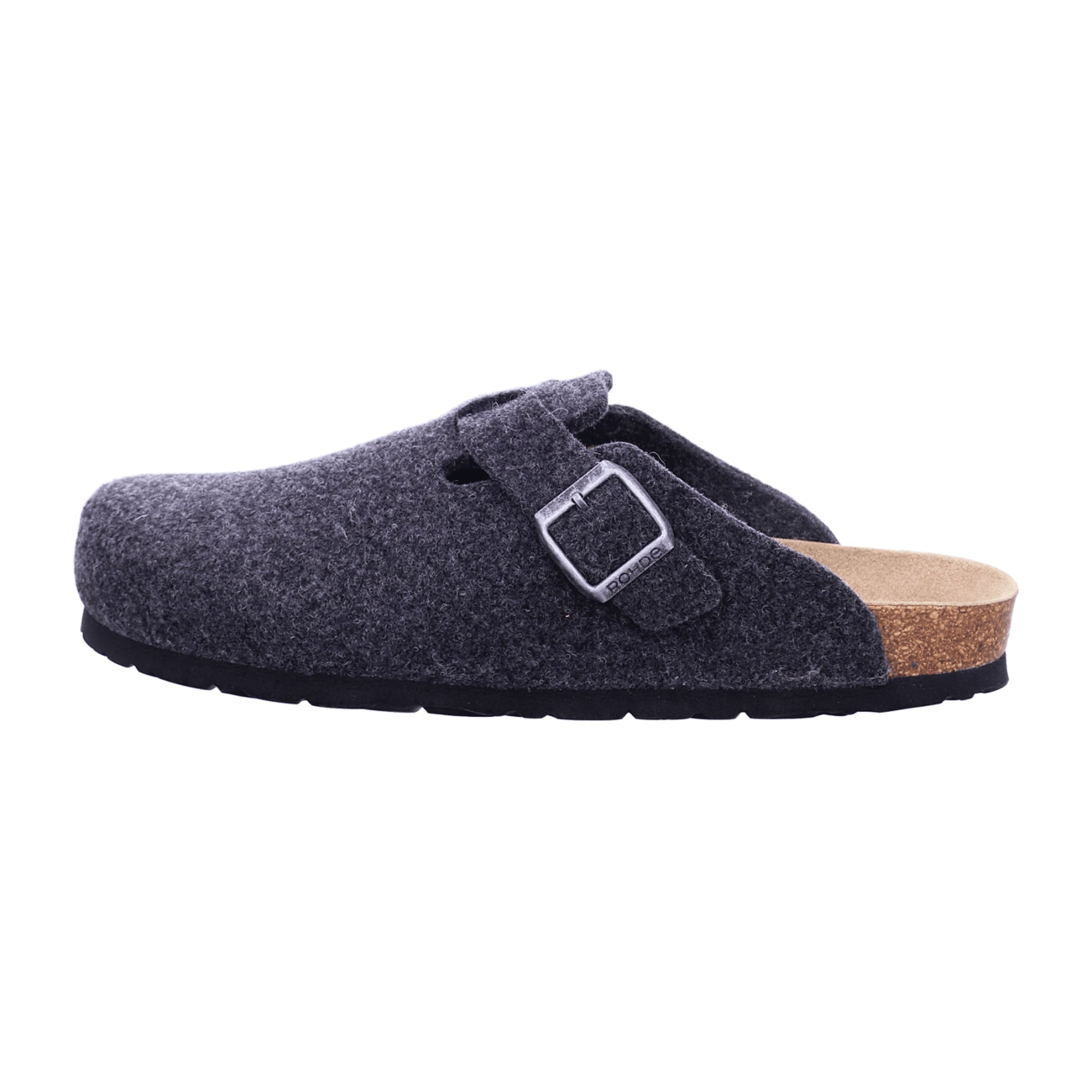 Rohde Men's Grey Slippers Textile Upper Flat Heel Round Toe Winter Shoes