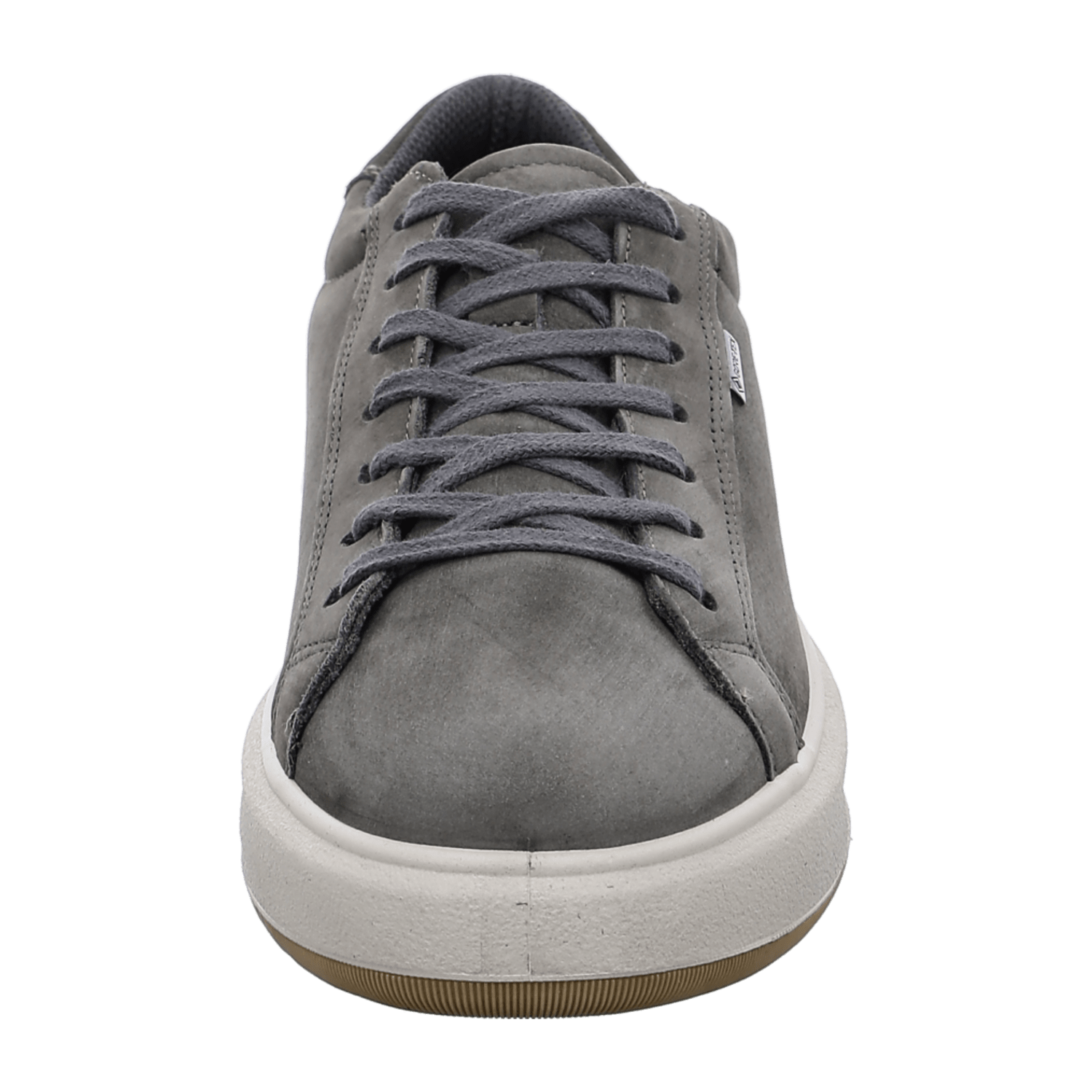 ARA Men's Smooth Leather Lace-Up Sneakers in Grey