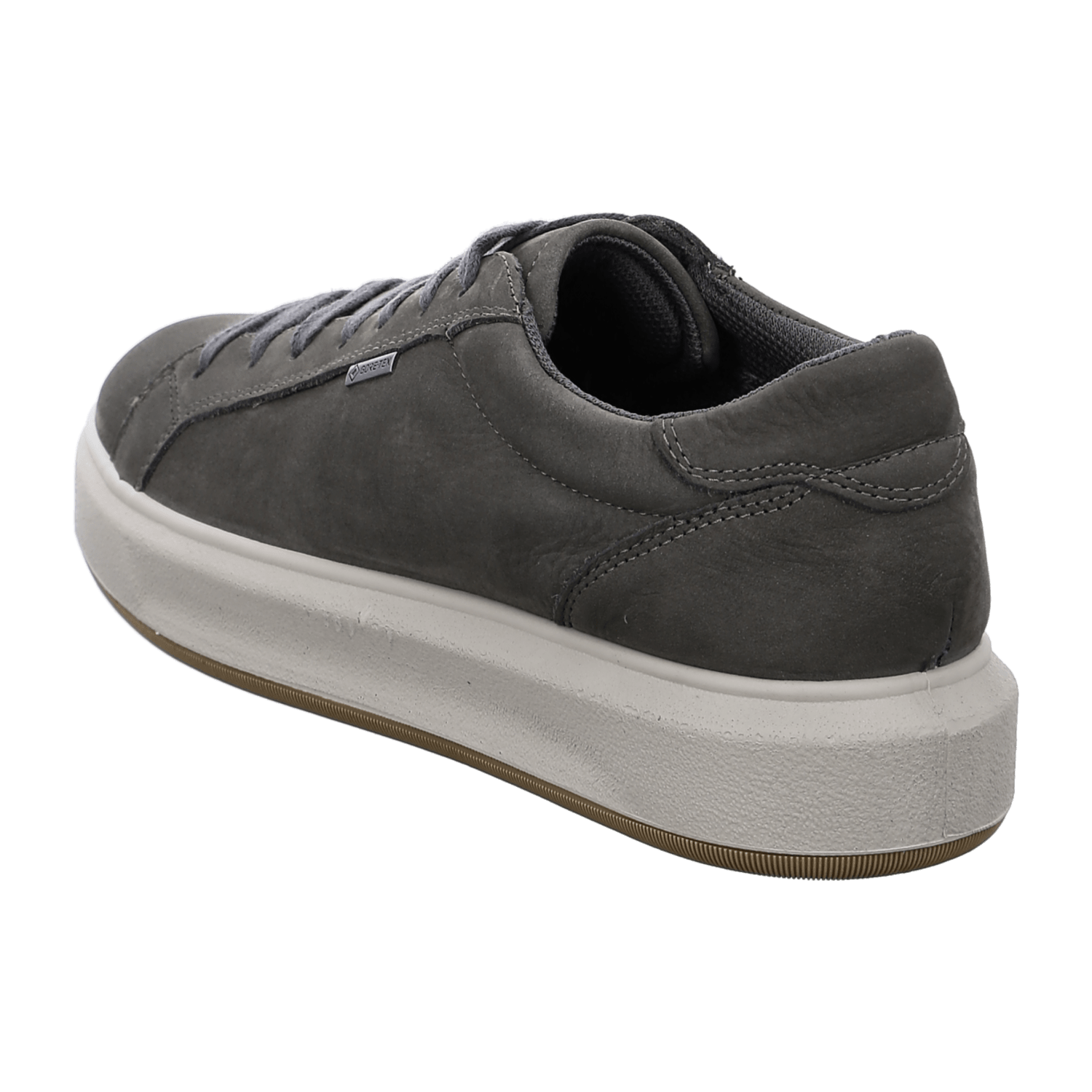 ARA Men's Smooth Leather Lace-Up Sneakers in Grey