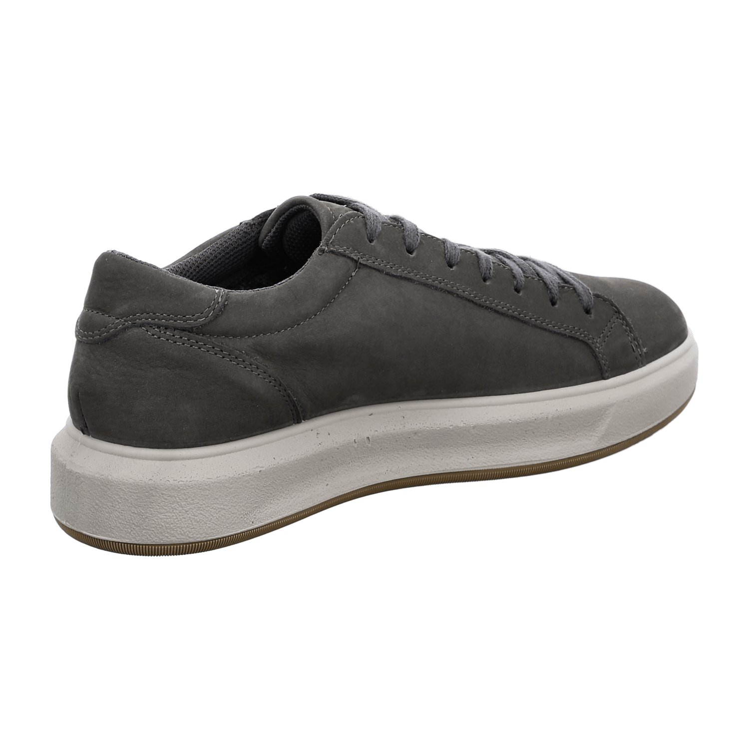 ARA Men's Smooth Leather Lace-Up Sneakers in Grey