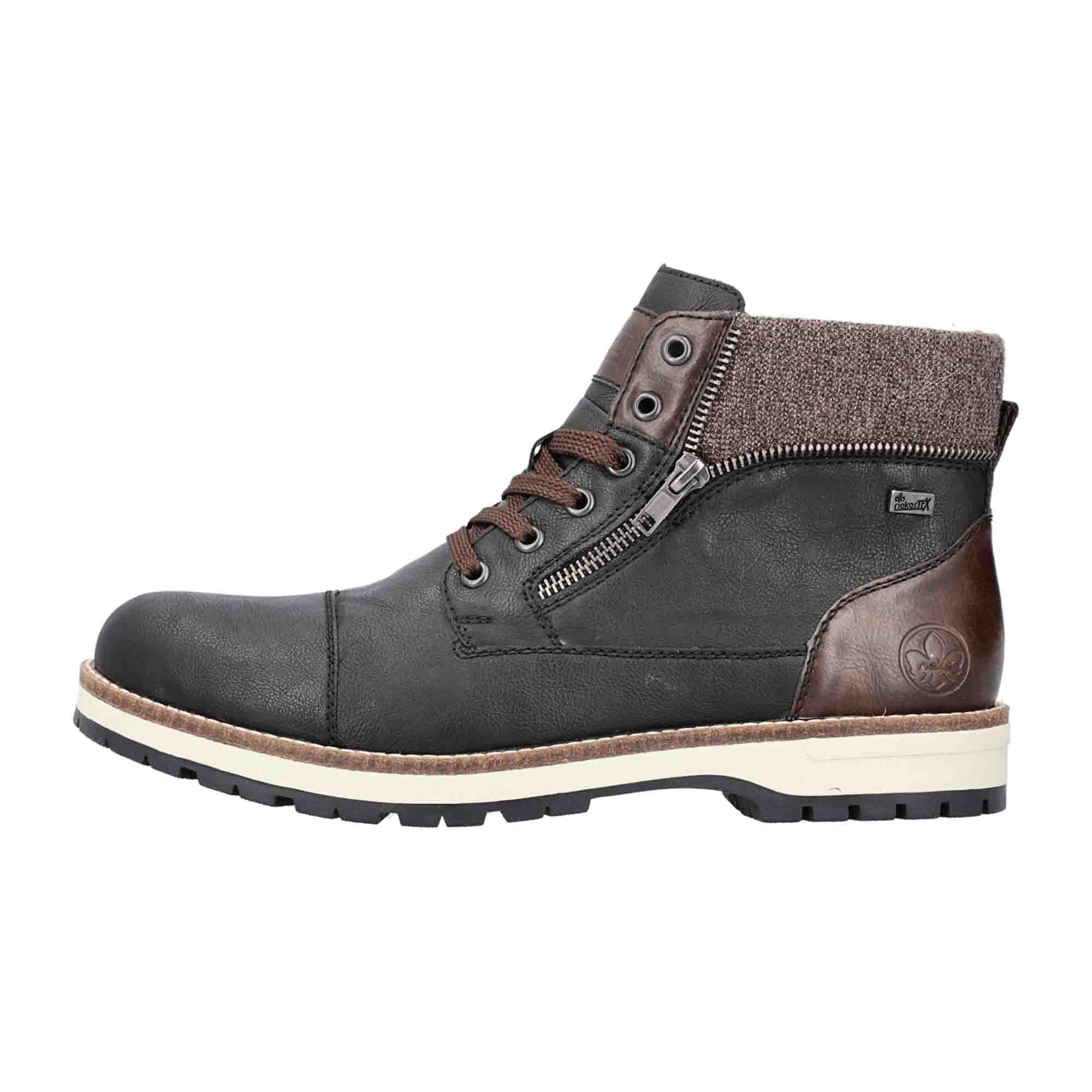 Rieker F3941-00 Mens Black Ankle Boots with Zip and RiekerTex Technology