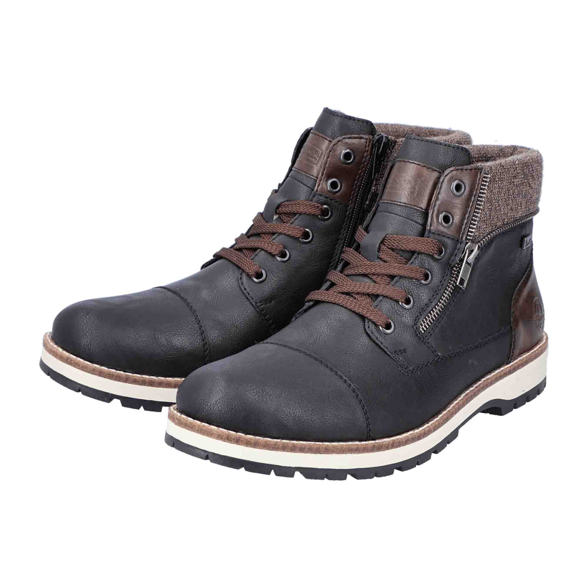 Rieker F3941-00 Mens Black Ankle Boots with Zip and RiekerTex Technology