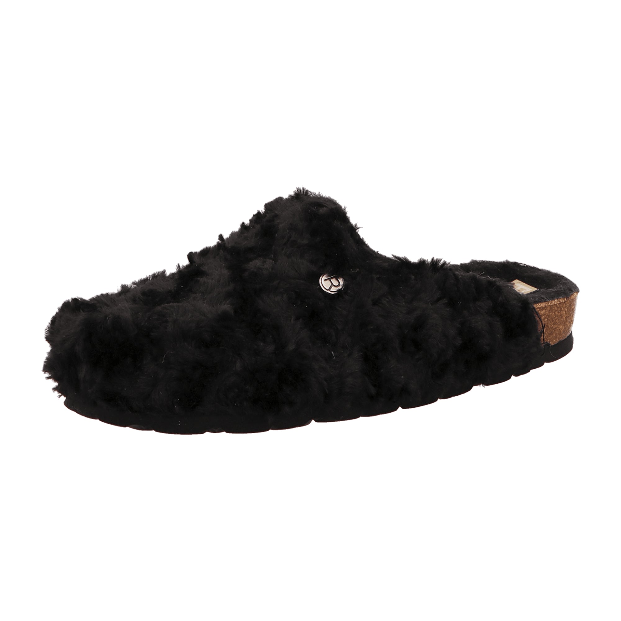 Rohde Alba 6063-90 Black Plush Women's Slippers Warm Lined Comfortable Shoes