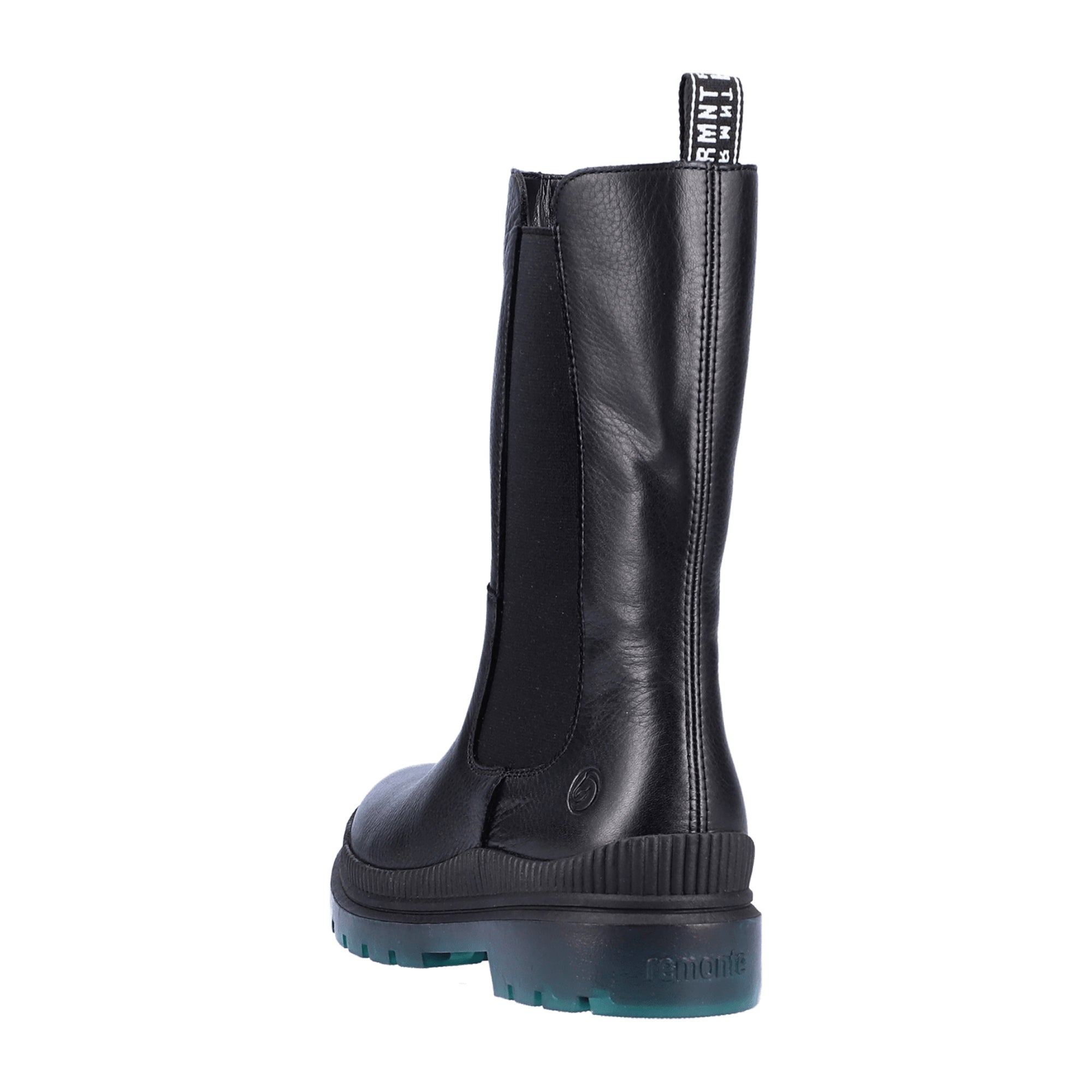 Remonte Women's Black Boots with Green Sole and Warm Lining