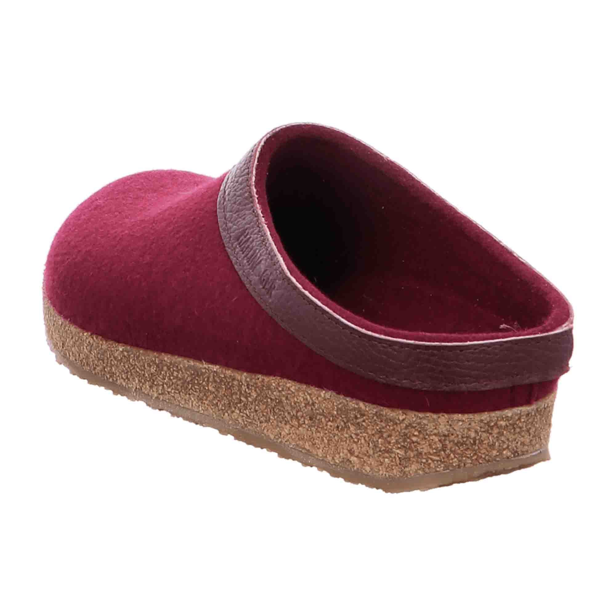 Haflinger Grizzly Torben Women's Clogs - Stylish Bordeaux Red