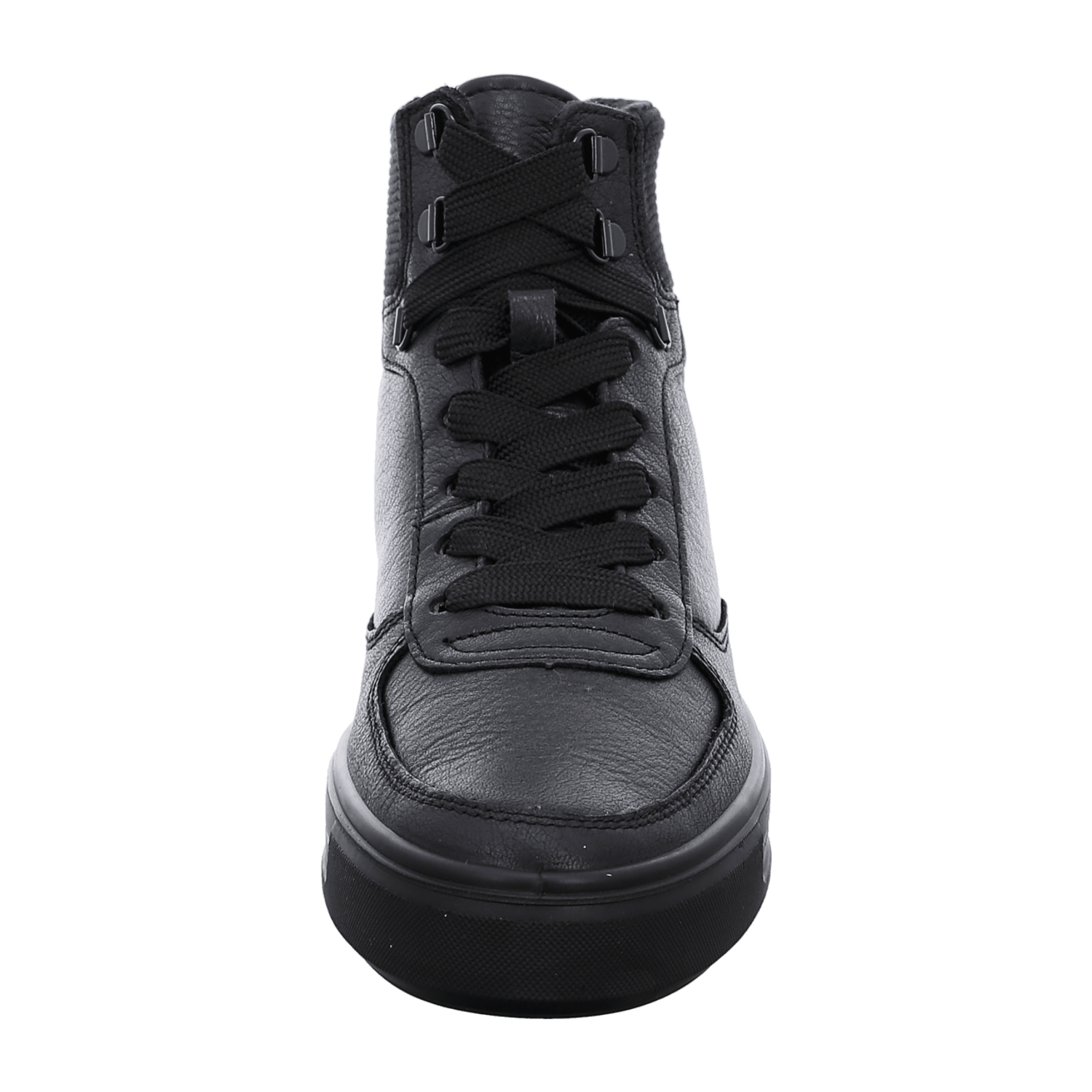 ARA COURTYARD Women's Leather Sneakers with Lace-Up Closure and Round Toe in Black