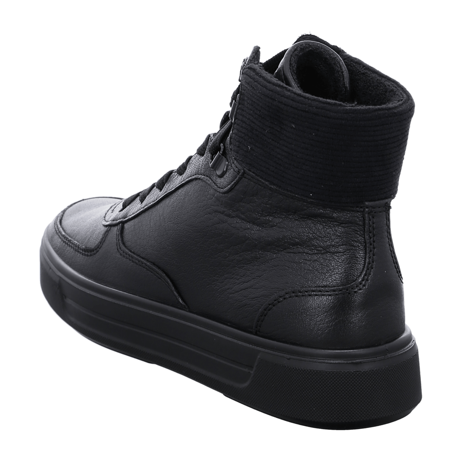 ARA COURTYARD Women's Leather Sneakers with Lace-Up Closure and Round Toe in Black