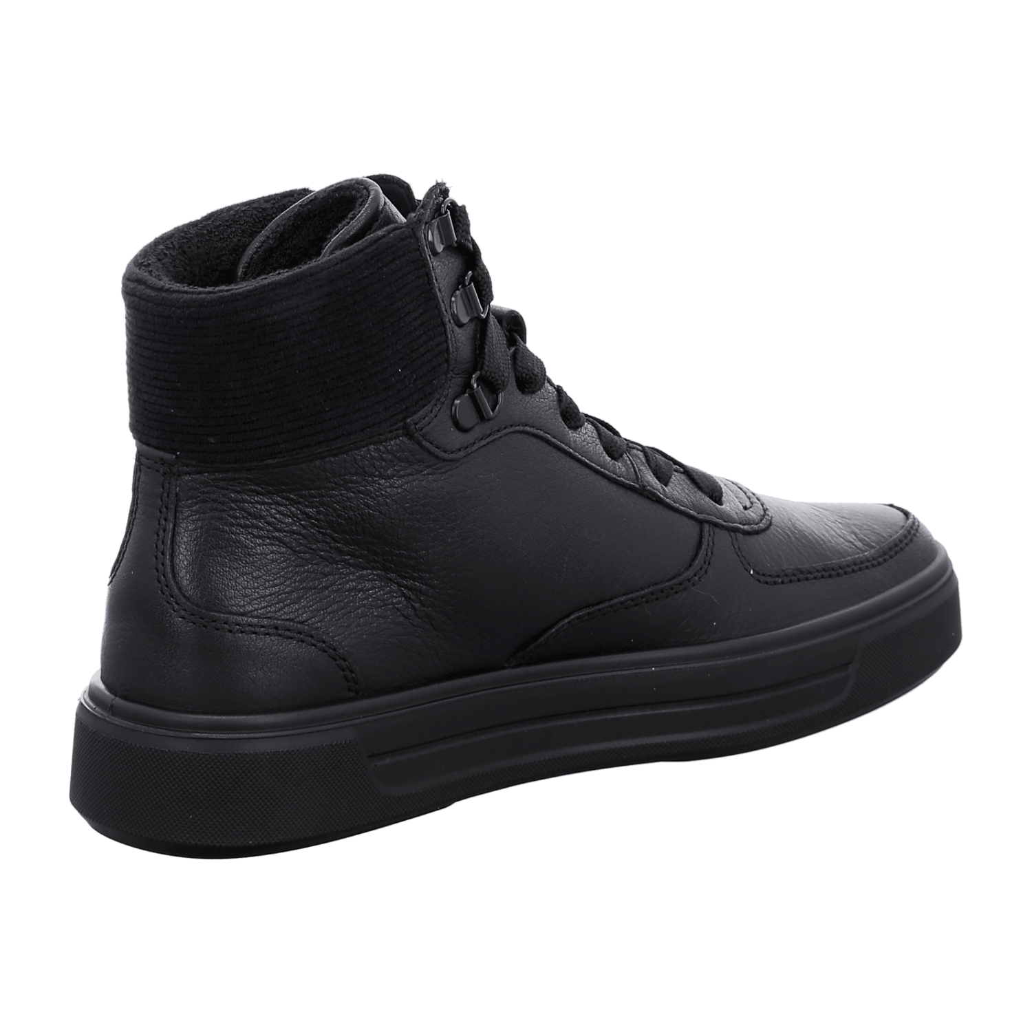 ARA COURTYARD Women's Leather Sneakers with Lace-Up Closure and Round Toe in Black