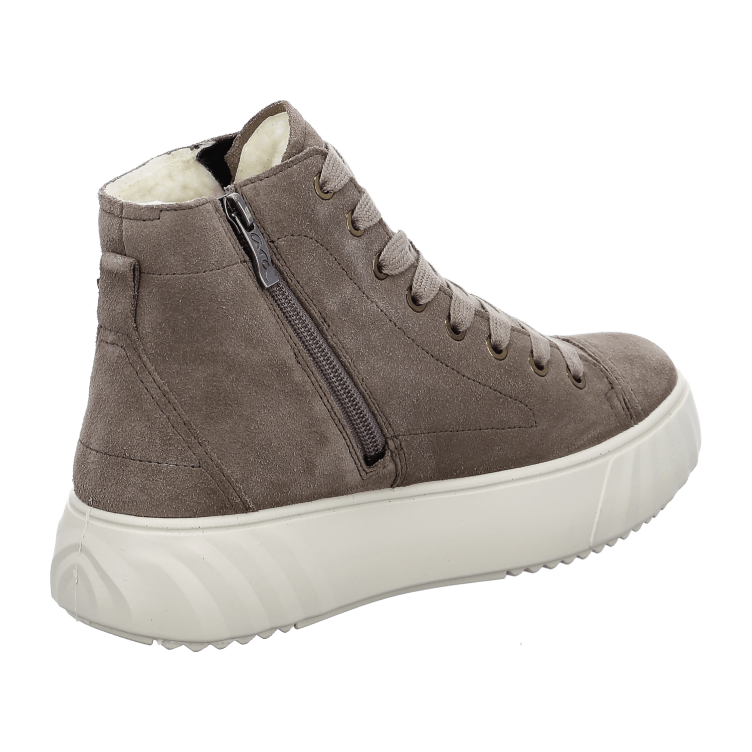 ARA Monaco-St Women's Ankle Boot in Brown Suede with Zipper Classic Round Toe